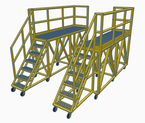 BSASY2 2 x Access Steps Left & Right Stairs - Yellow
