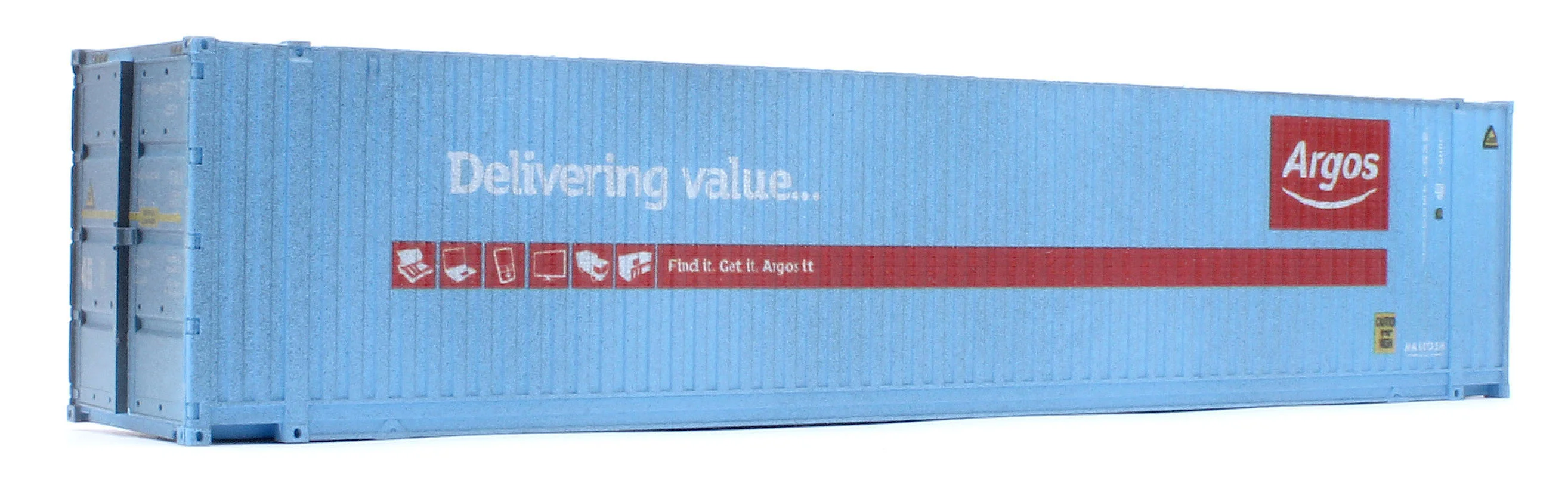 4F-028-111 45 Ft high cube Container Argos WHMU 450011-7 & CO-OP 450063-1 - Weathered - Image 2
