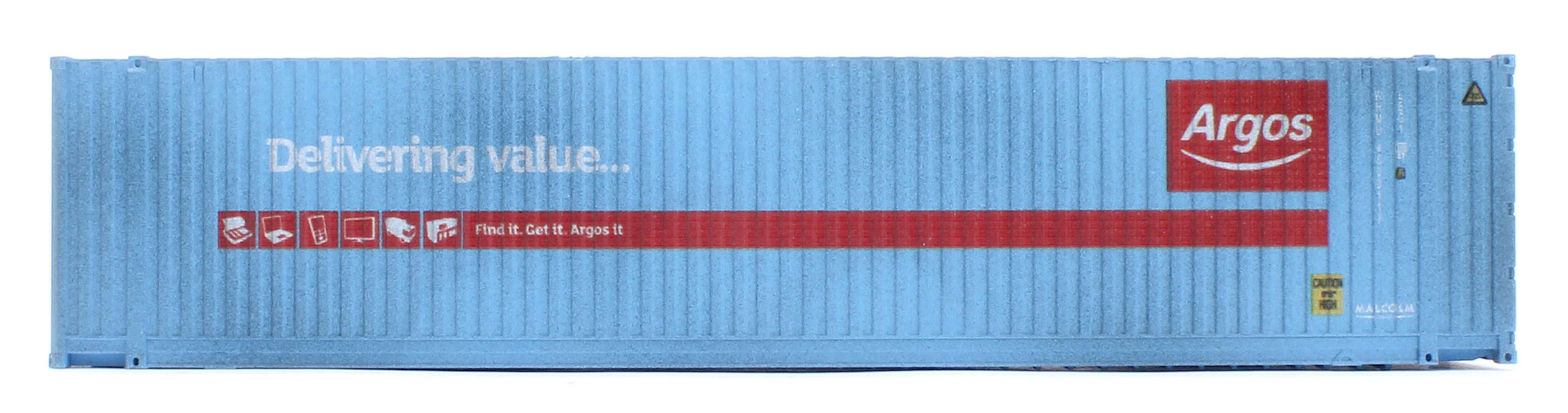 4F-028-111 45 Ft high cube Container Argos WHMU 450011-7 & CO-OP 450063-1 - Weathered - Image 3