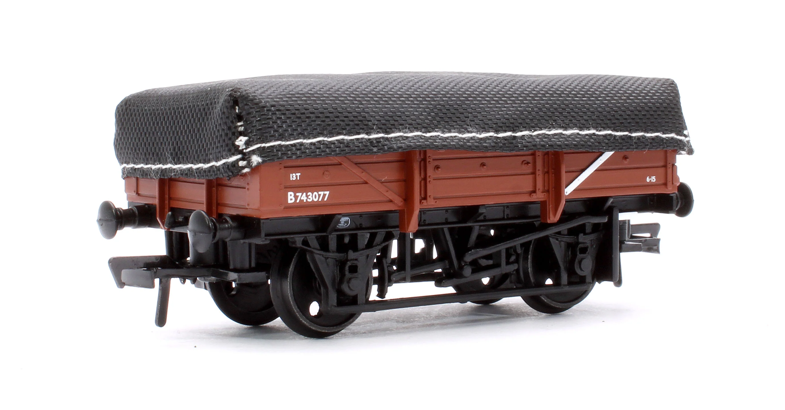 33-091A 5 Plank China Clay 3-Wagon Pack BR Bauxite (Early) with Tarp. Covers - Image 6