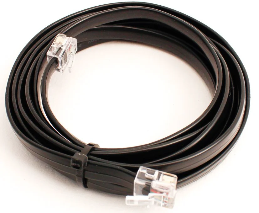 DCD-RJ12.1m 6-wire Flat Cable w/RJ12 Connectors (1m)
