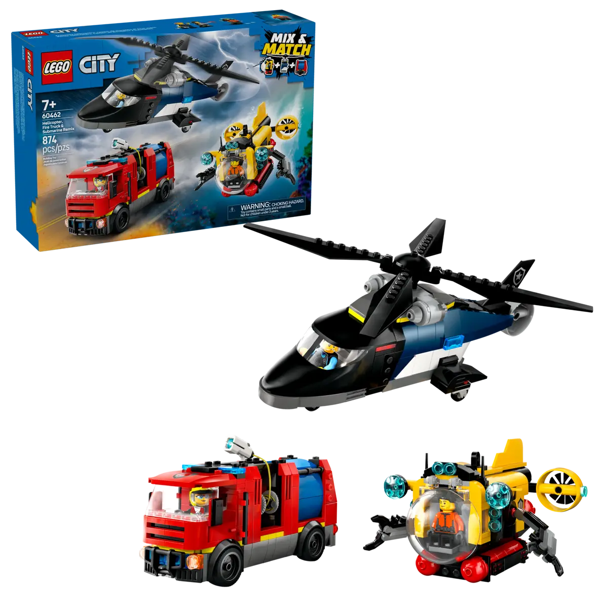 60462 Lego City Helicopter, Fire Truck & Submarine Remix - 60462 - Damaged Box