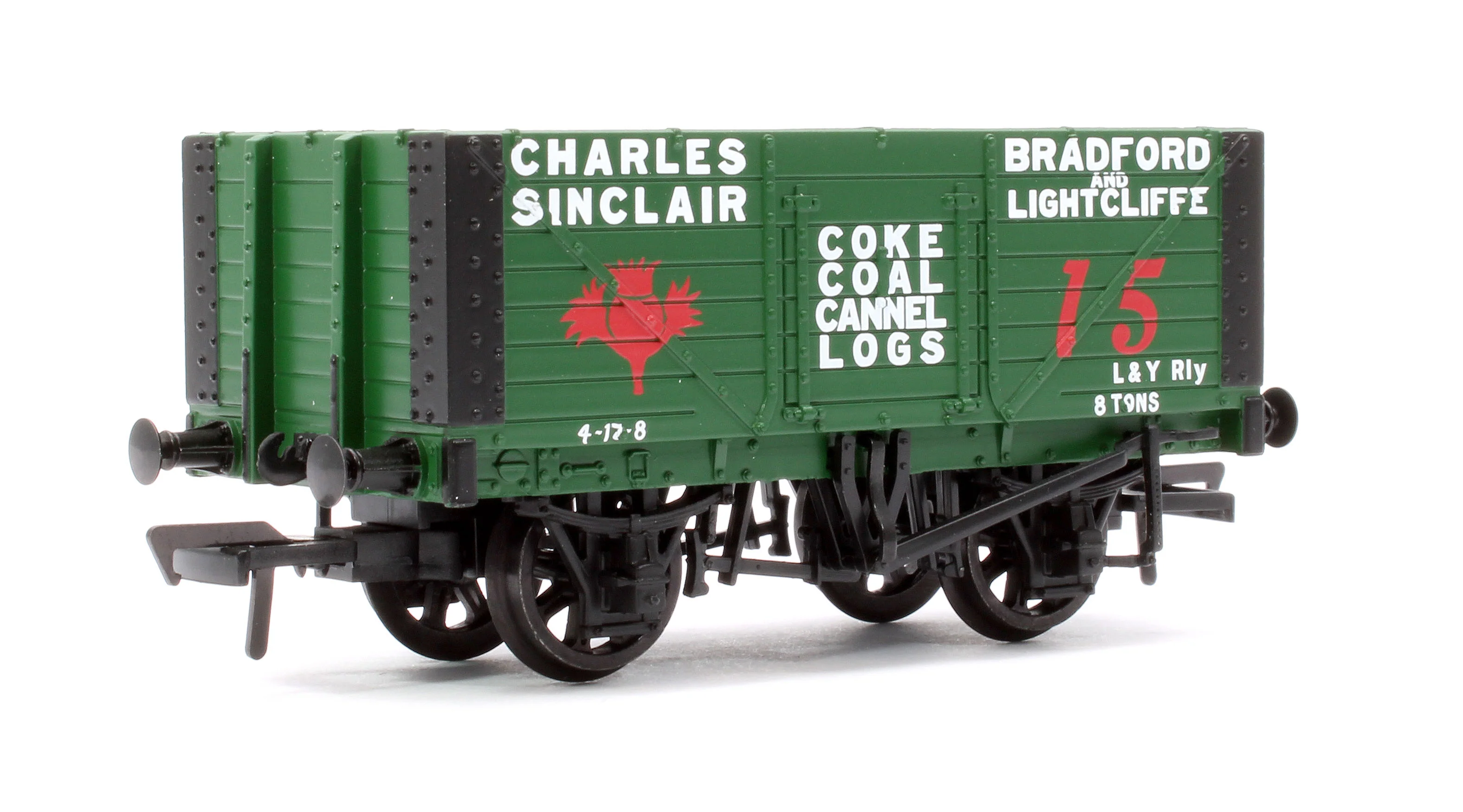 37-101B 7 Plank Fixed End Wagon 'Charles Sinclair' Green No.15