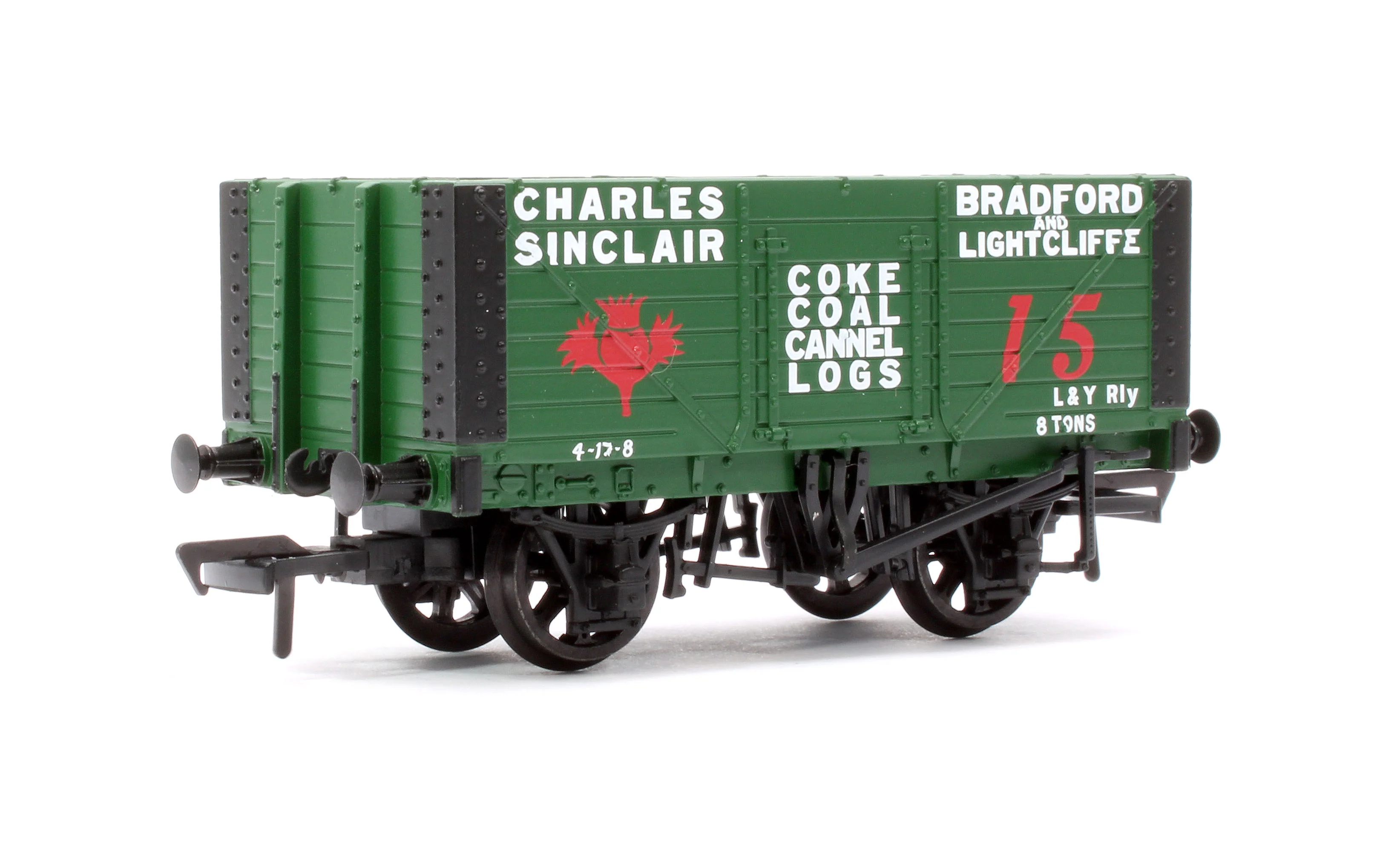 37-101B 7 Plank Fixed End Wagon 'Charles Sinclair' Green No.15 - Image 3
