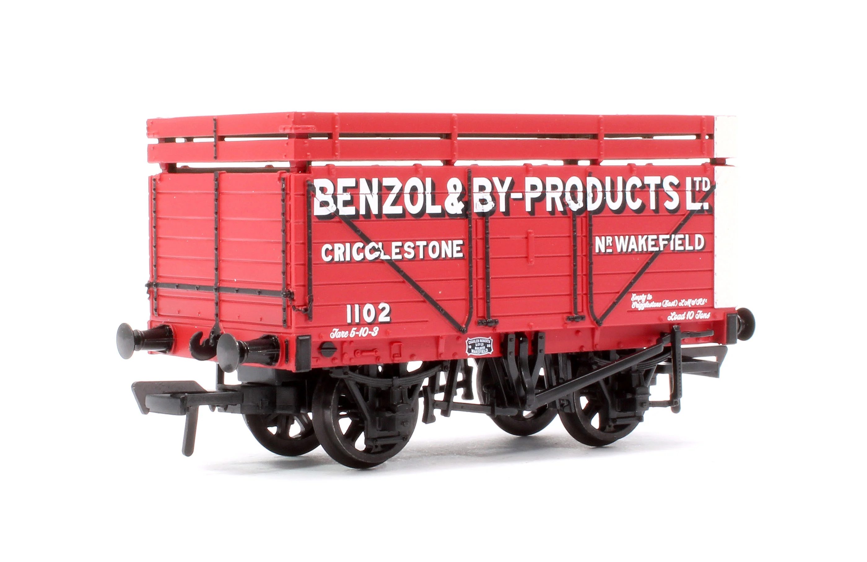 37-177A 7 Plank Wagon with Coke Rails 'Benzol & By-Products Ltd' Red No.1102