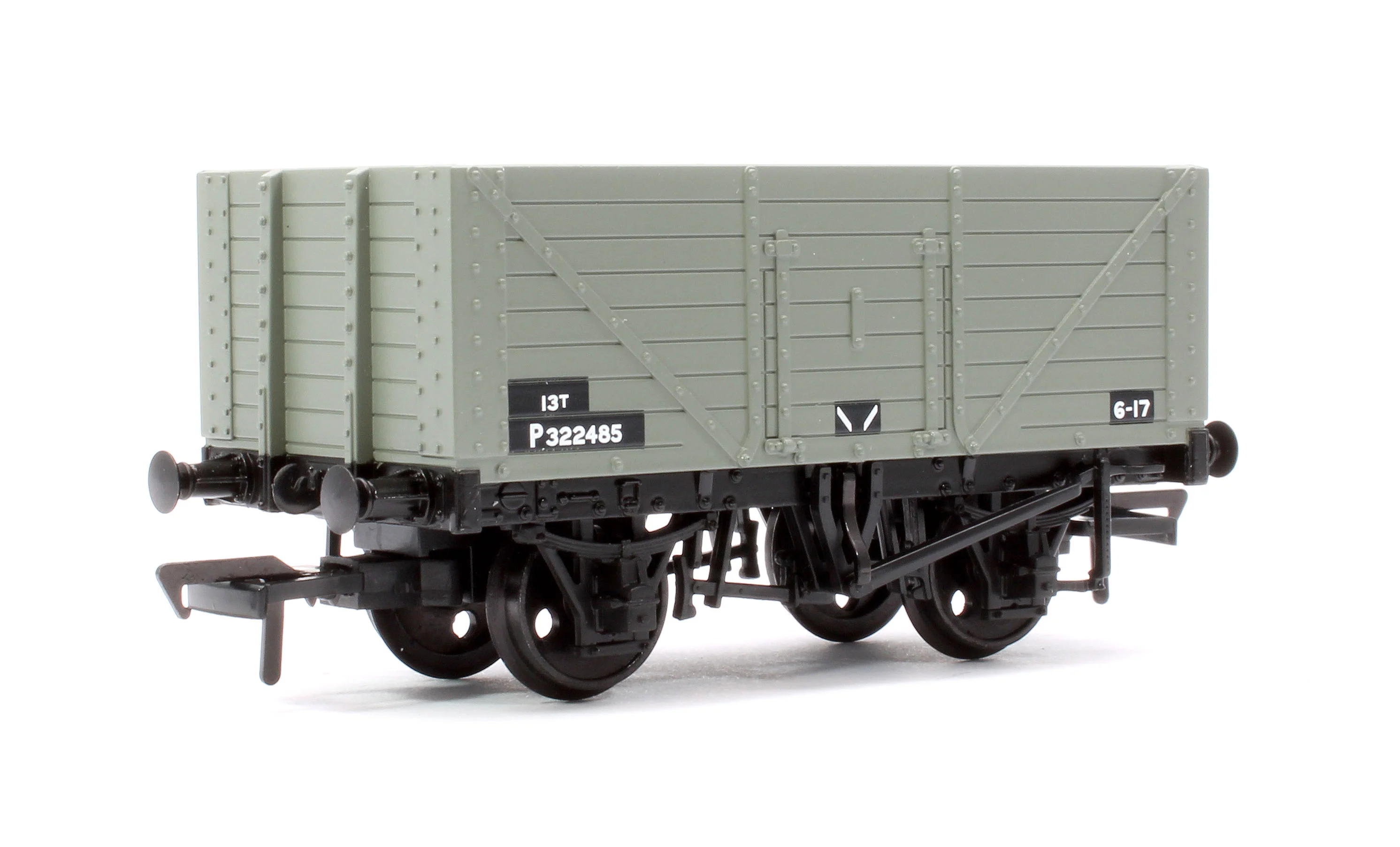 37-158D 8 Plank Fixed End Wagon BR Grey (Early) No.P322485 - Image 3