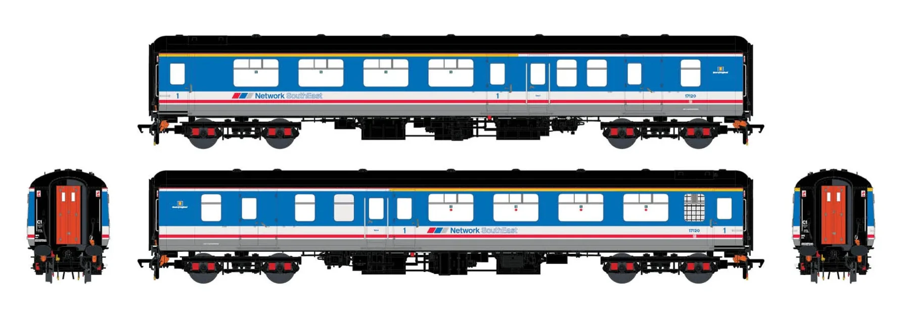 ACC2928 BR Mk.2c (large toilet window) BFK 17120 Network SouthEast w/West of England route branding