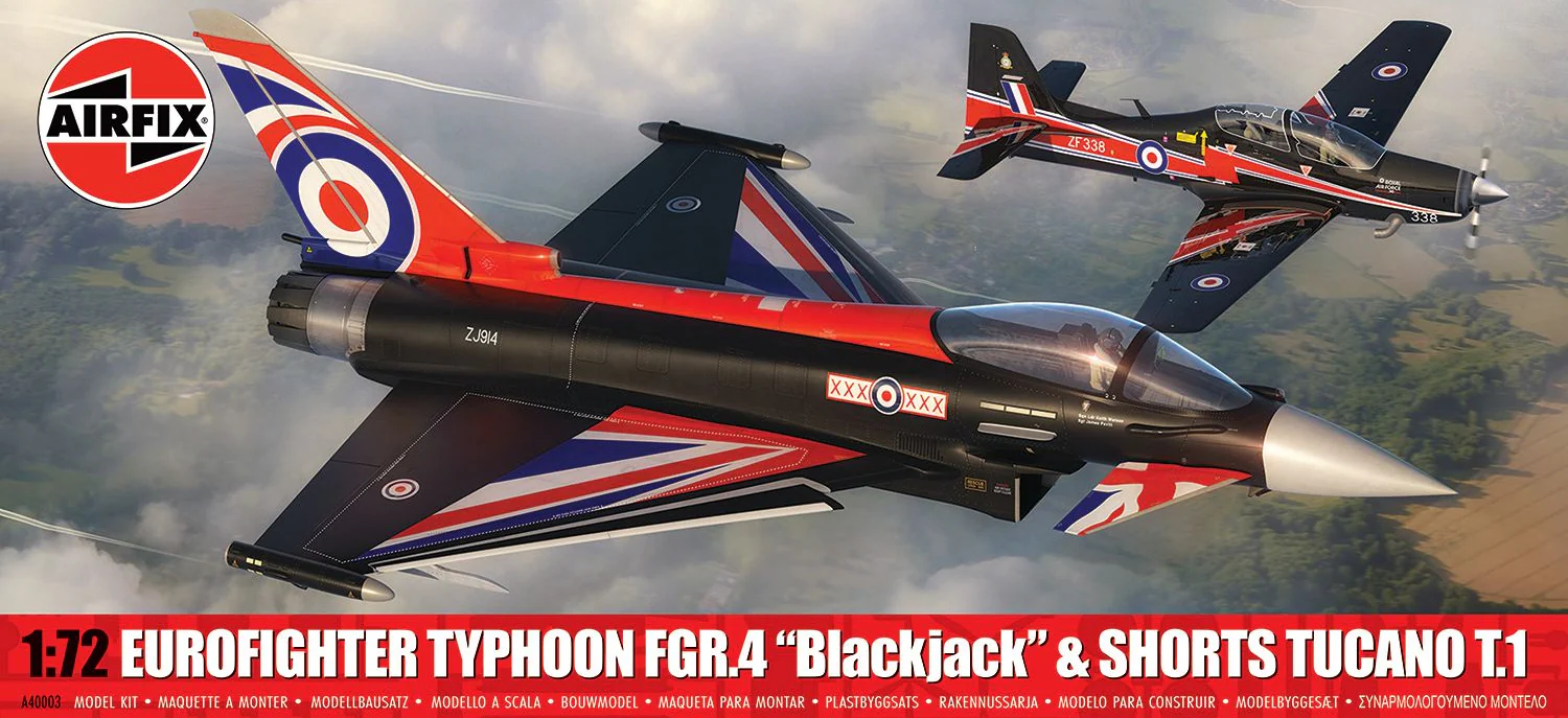 A40003 Eurofighter Typhoon FGR.4 "Blackjack" & Shorts Tucano T.1 - Twin Pack Model Kit