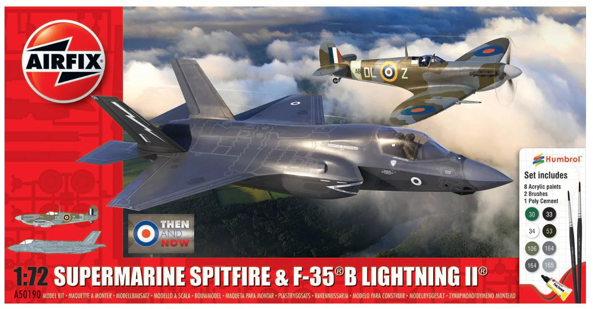 A50190 Supermarine Spitfire & F-35B Lightning II 'Then and Now' Model Kit