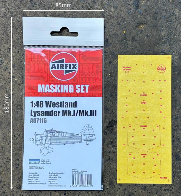 A65008 Masking Set - Westland Lysander - 1:48 Scale - Image 2