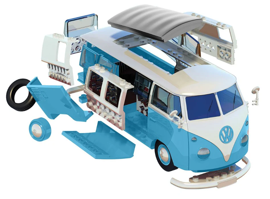 J6024 QUICKBUILD VW Camper Van blue Model Kit - Image 3