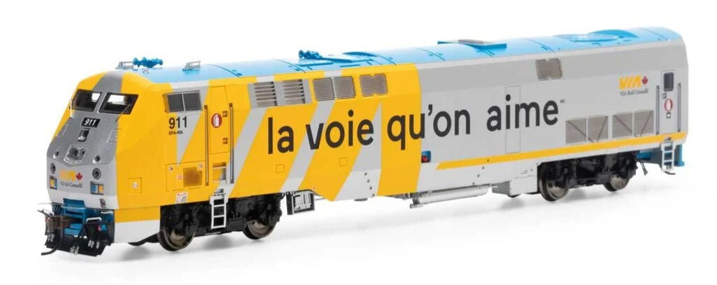ATHG81332 HO P42DC Locomotive With DCC & Sound, VIA, Love The Way #911 Diesel Locomotive - DCC Sound