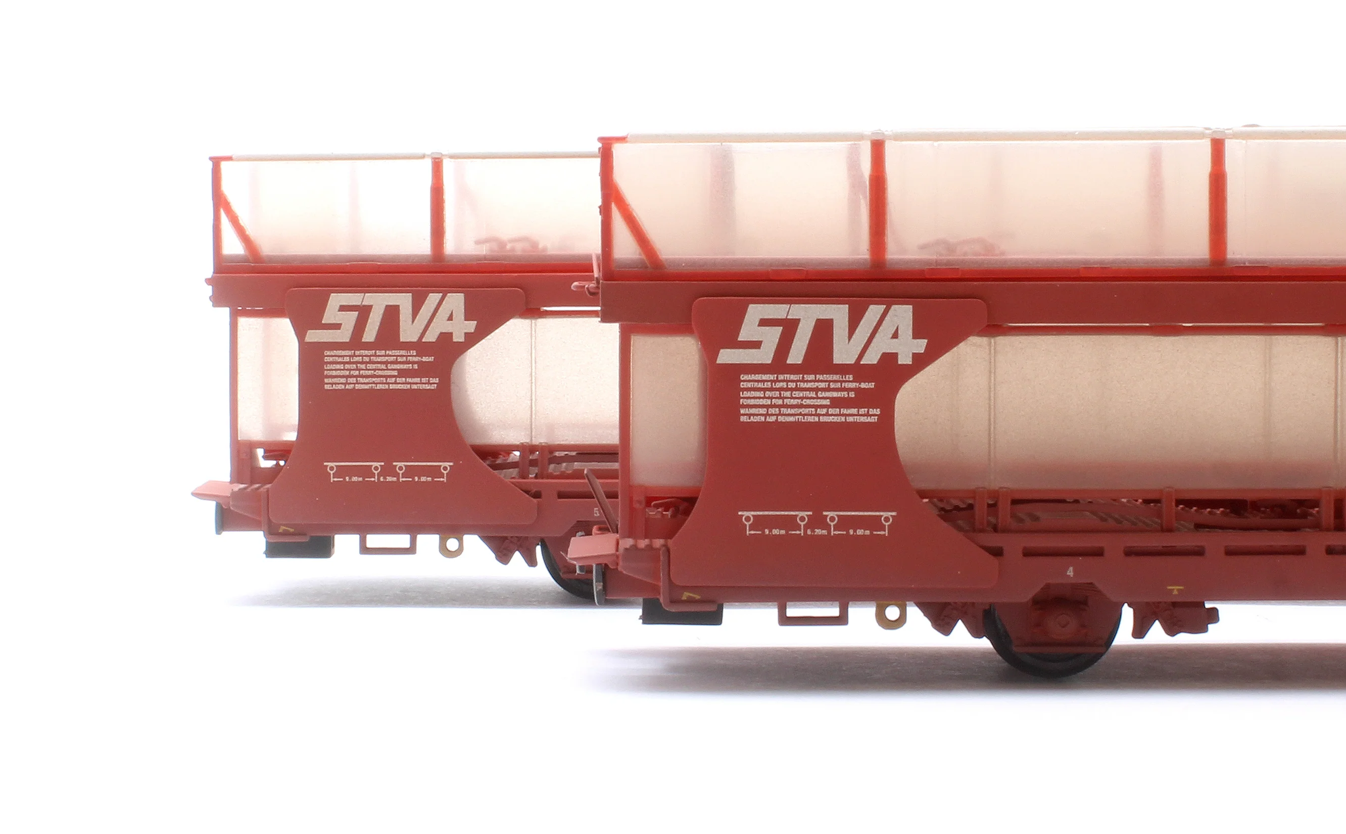 38-250K IPA Twin Double Deck Car Transporter 'STVA' Red (Weathered) Exclusive Edition - Image 13