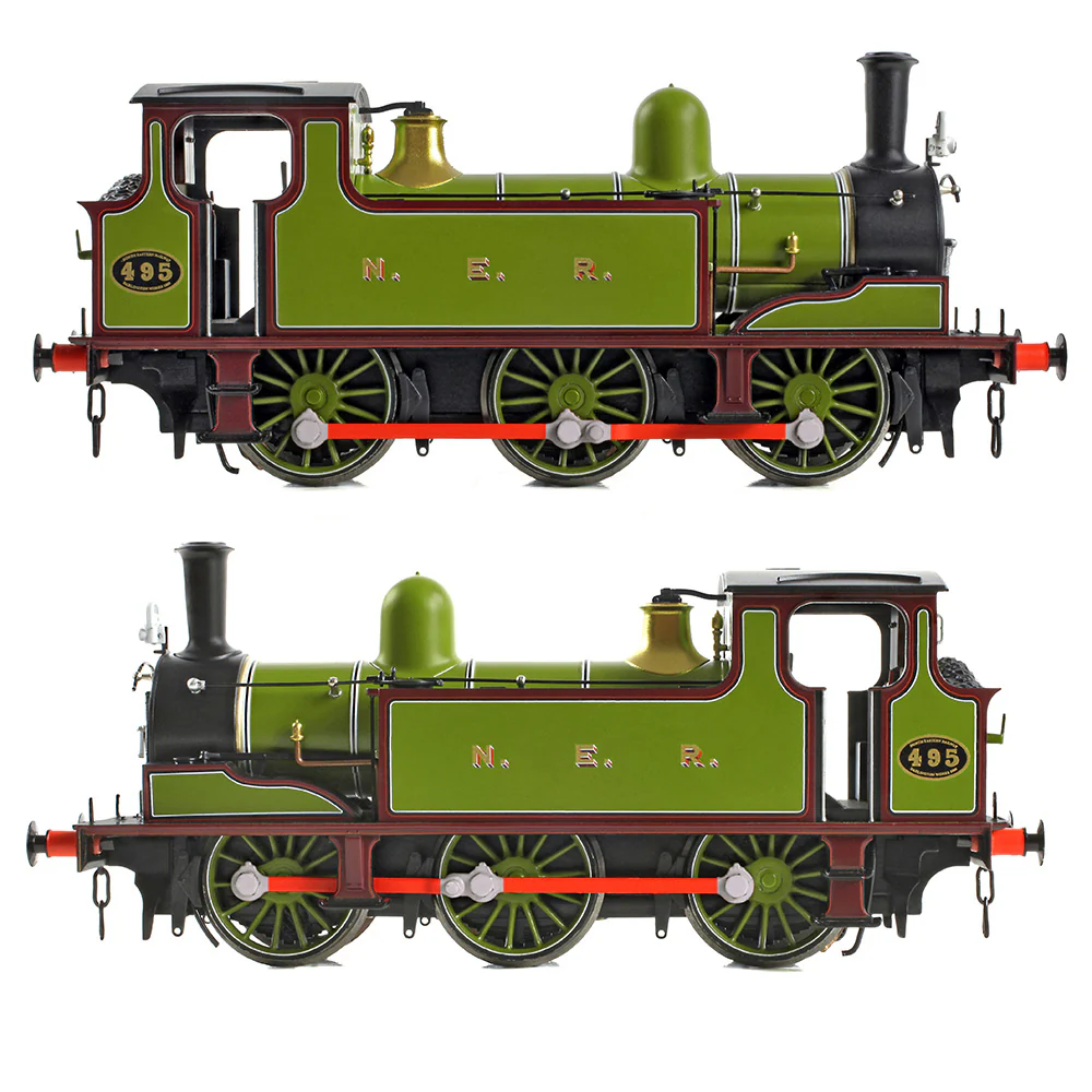 31-065SF NER E (J71) 495 NER Lined Green & Maroon Steam Tank Locomotive - DCC Sound - Image 6