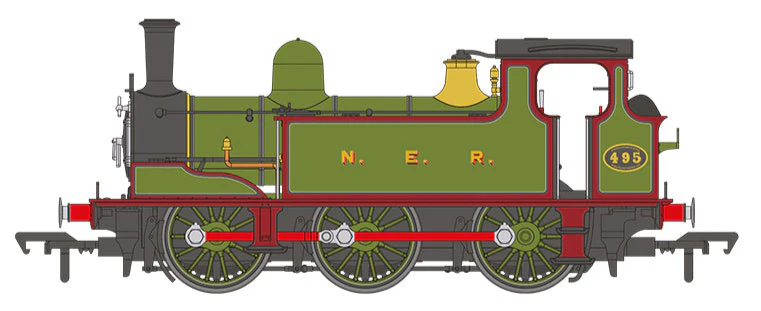 31-065SF NER E (J71) 495 NER Lined Green & Maroon Steam Tank Locomotive - DCC Sound - Image 8
