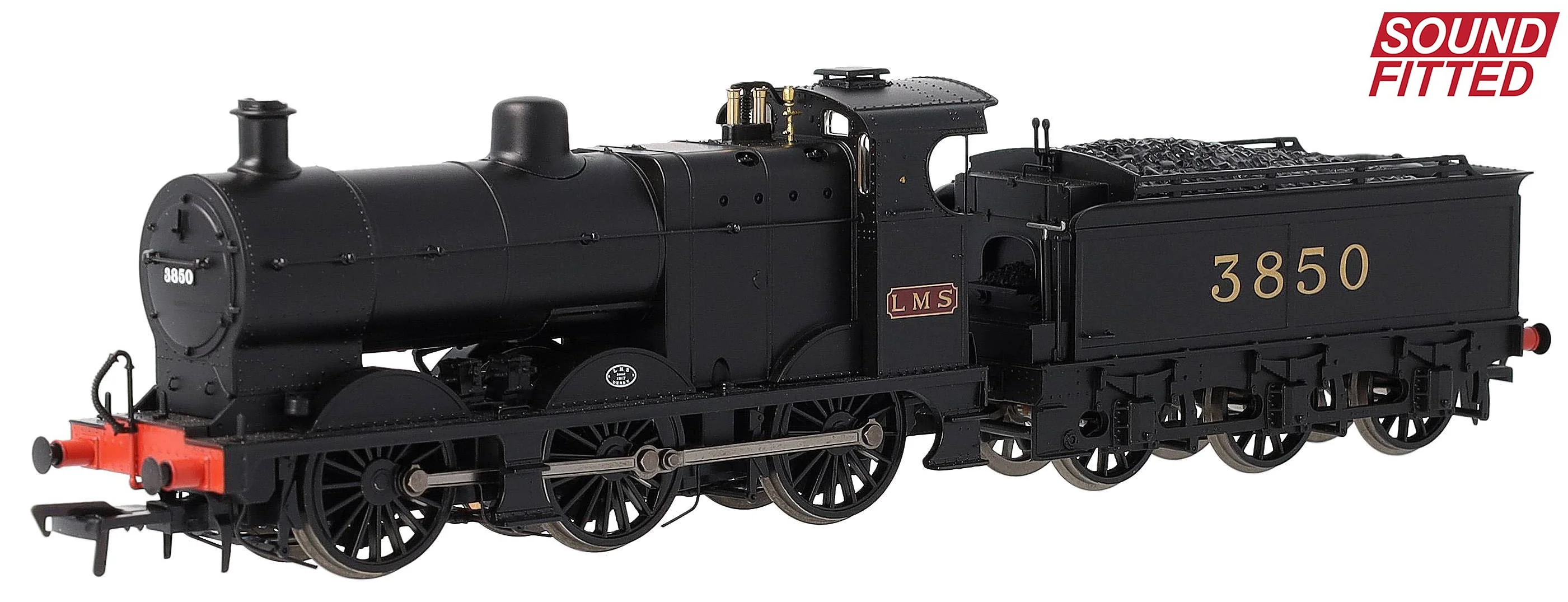 31-885SF MR 3835 (4F) with Johnson-Deeley Tender 3850 LMS Black (MR Numerals) Steam Locomotive - DCC Sound