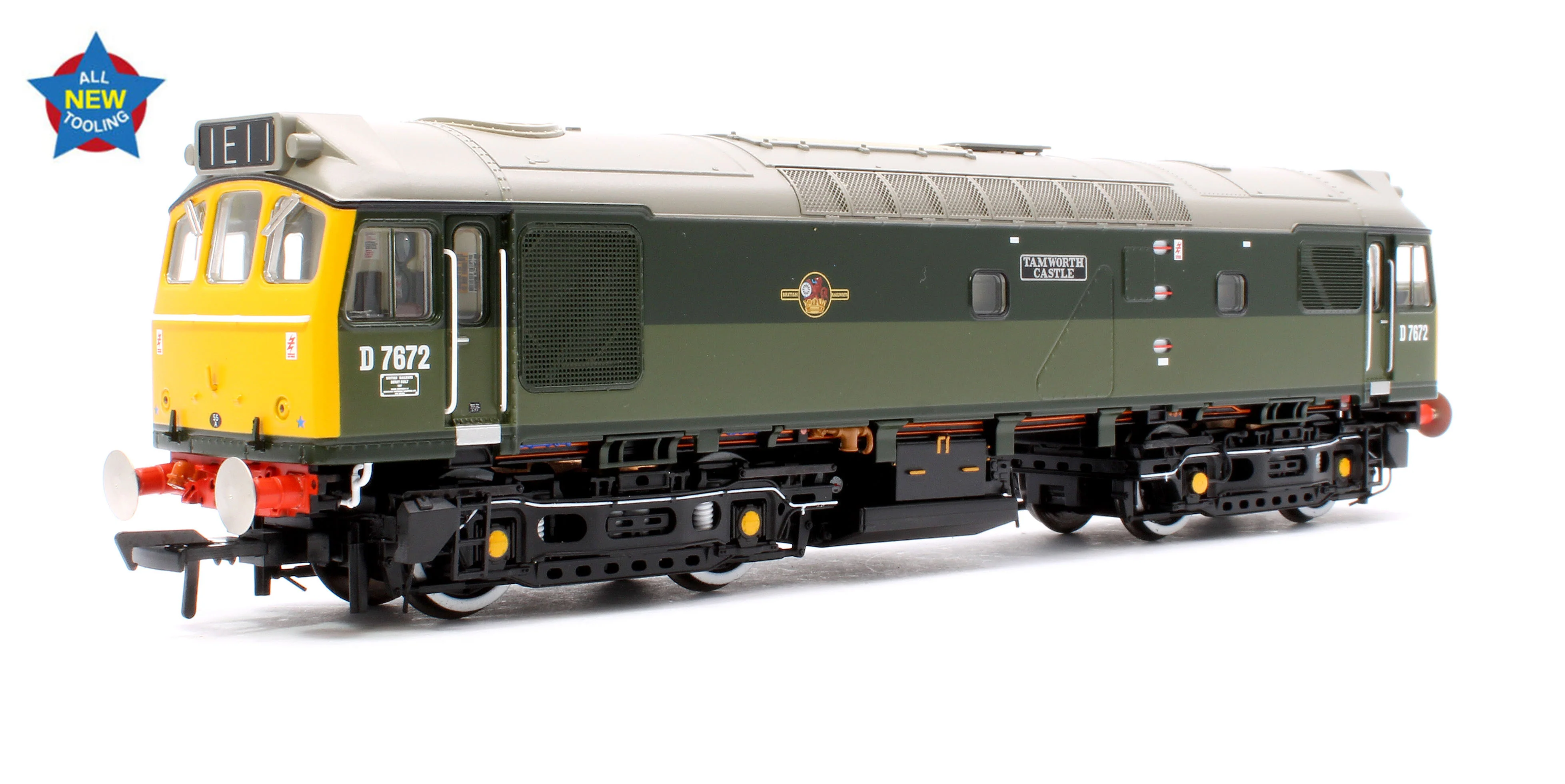 32-334 Class 25/3 D7672 'Tamworth Castle' BR Two-Tone Green (Full Yellow Ends) Diesel Locomotive