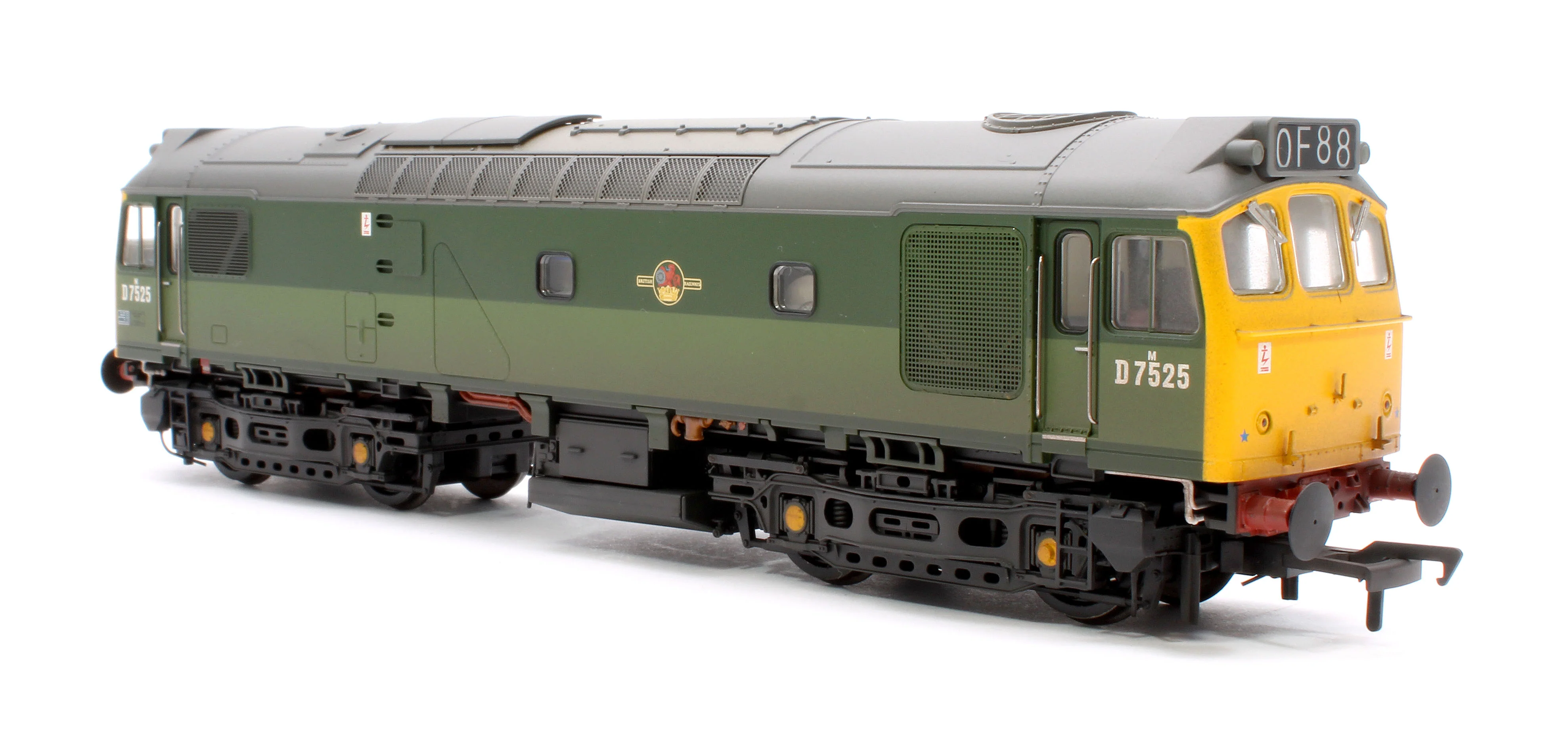 32-342SFX Class 25/2 D7525 BR Two-Tone Green (Full Yellow Ends) Diesel Locomotive - DCC Sound Deluxe & Weathered - Image 4