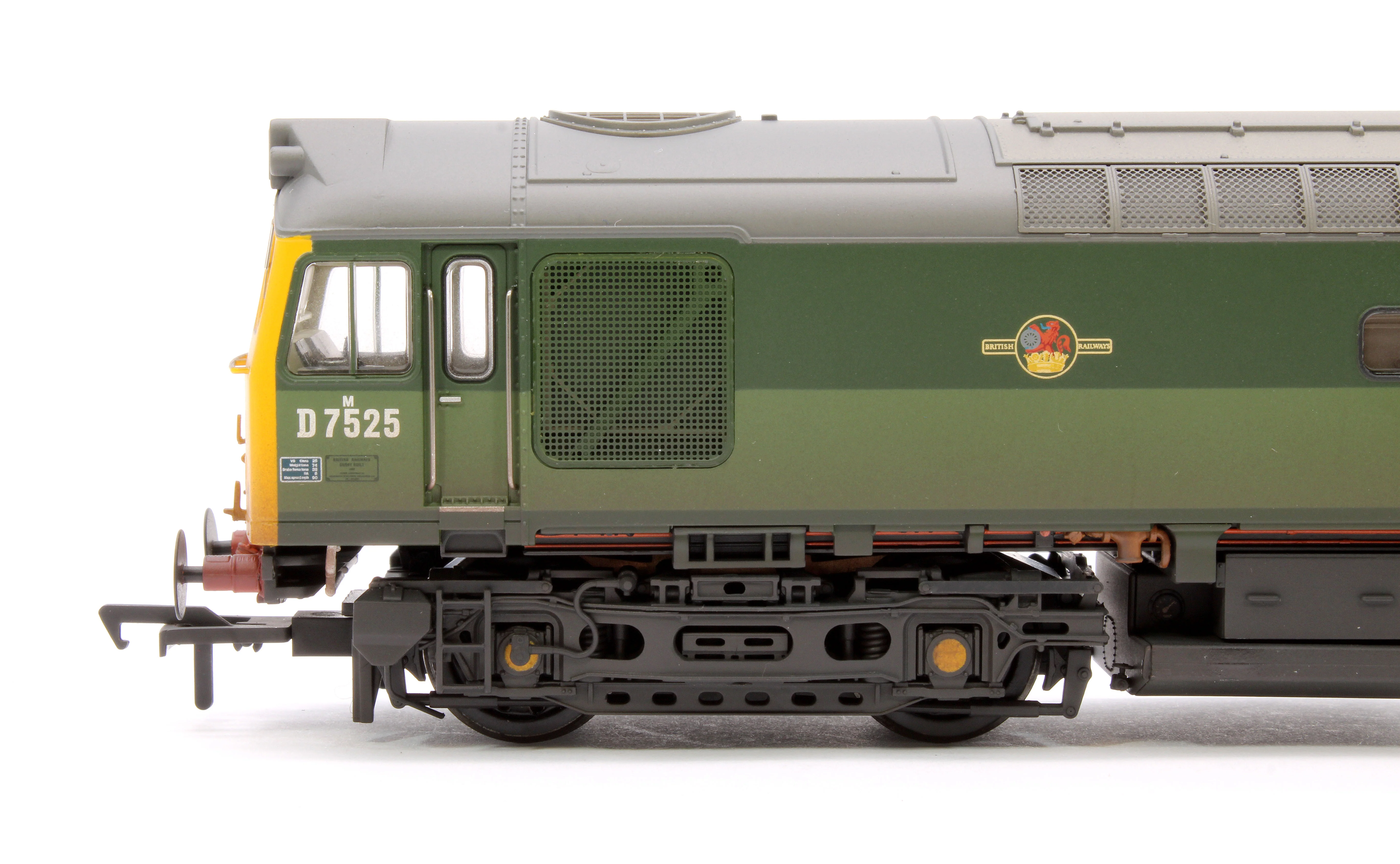32-342SFX Class 25/2 D7525 BR Two-Tone Green (Full Yellow Ends) Diesel Locomotive - DCC Sound Deluxe & Weathered - Image 7