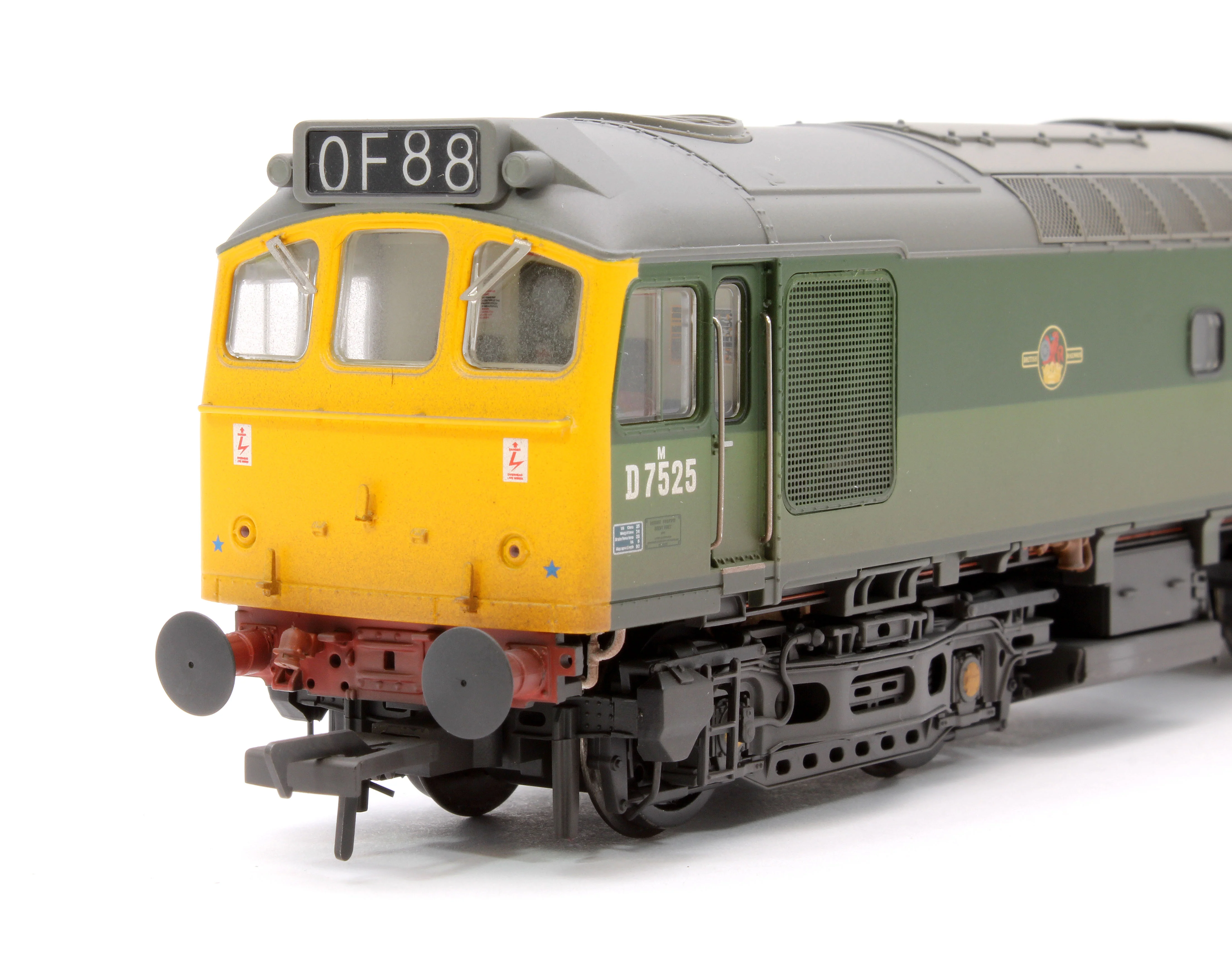 32-342SFX Class 25/2 D7525 BR Two-Tone Green (Full Yellow Ends) Diesel Locomotive - DCC Sound Deluxe & Weathered - Image 9