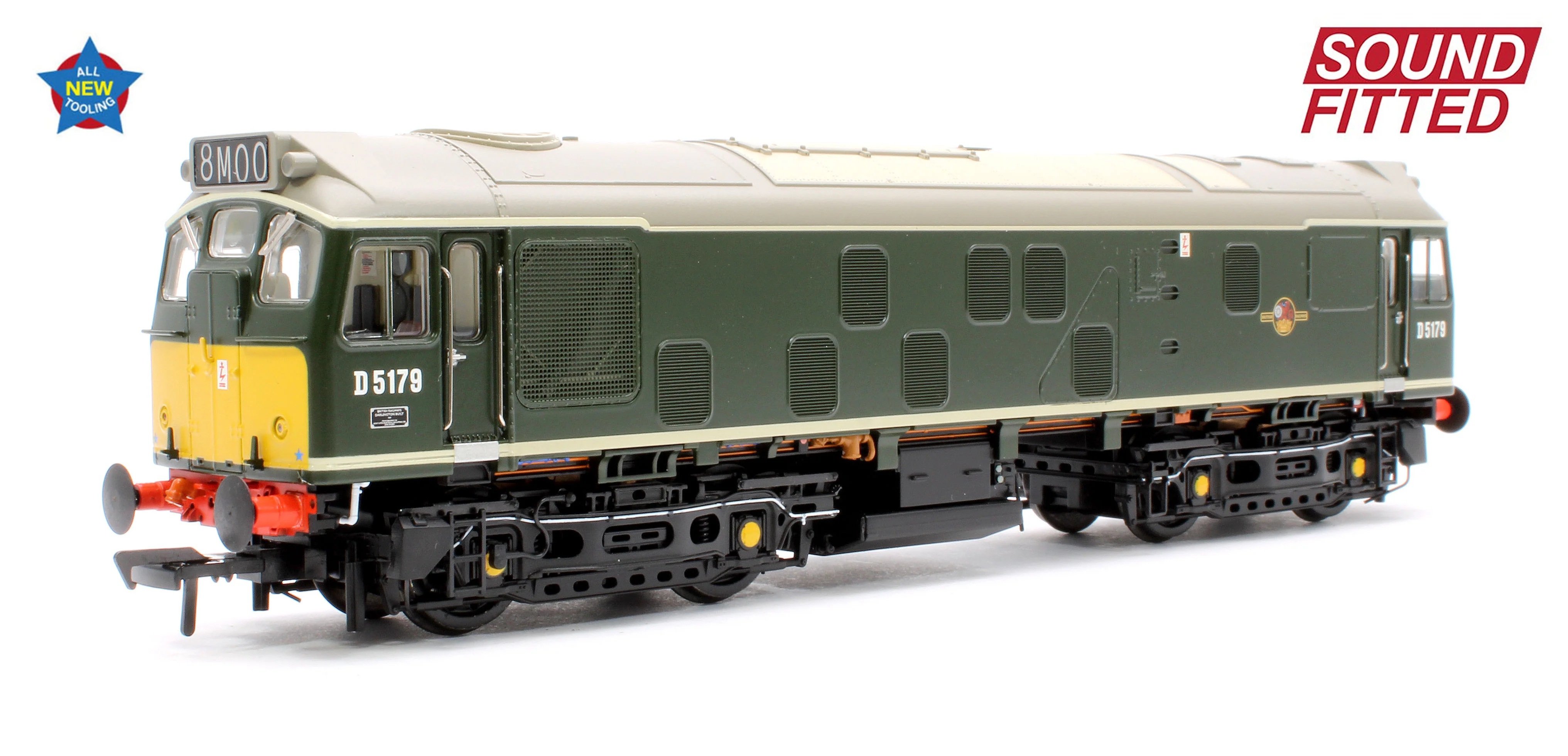 32-343ASF Class 25/1 D5179 BR Green (Small Yellow Panels) Diesel Locomotive - DCC Sound