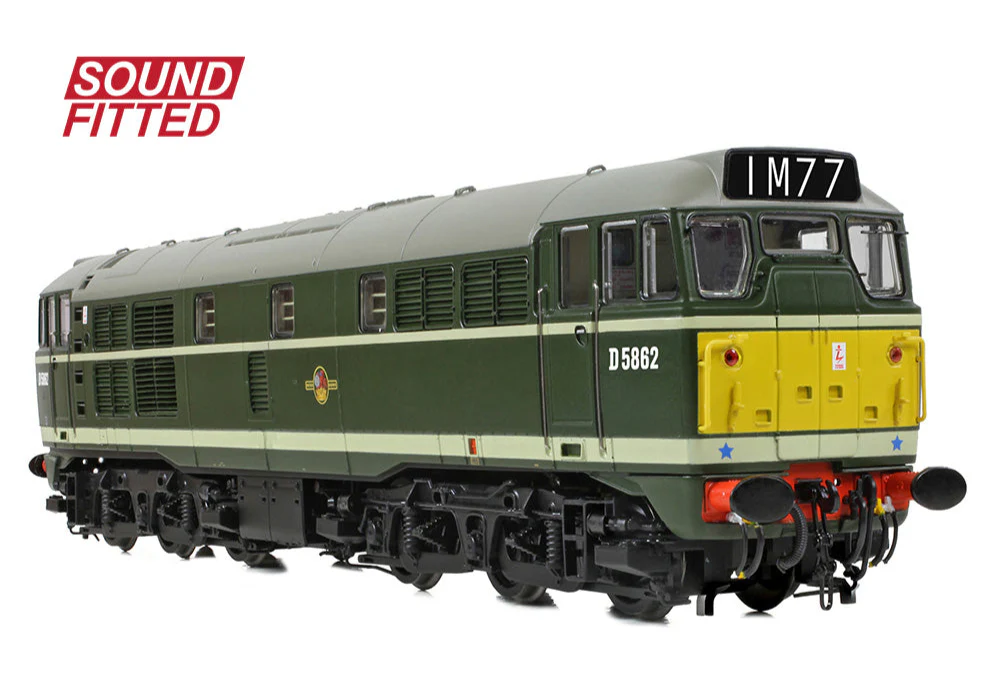 35-802ASF Class 30 D5862 BR Green (Small Yellow Panels) Diesel Locomotive - DCC Sound - Image 3