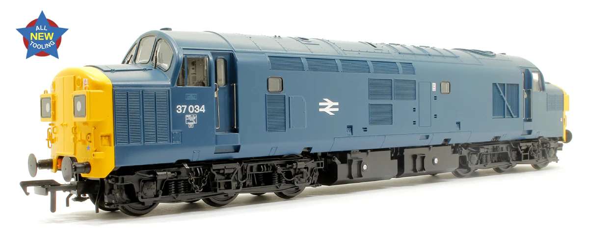 35-301 Class 37/0 Split Headcode 37034 BR Blue Diesel Locomotive