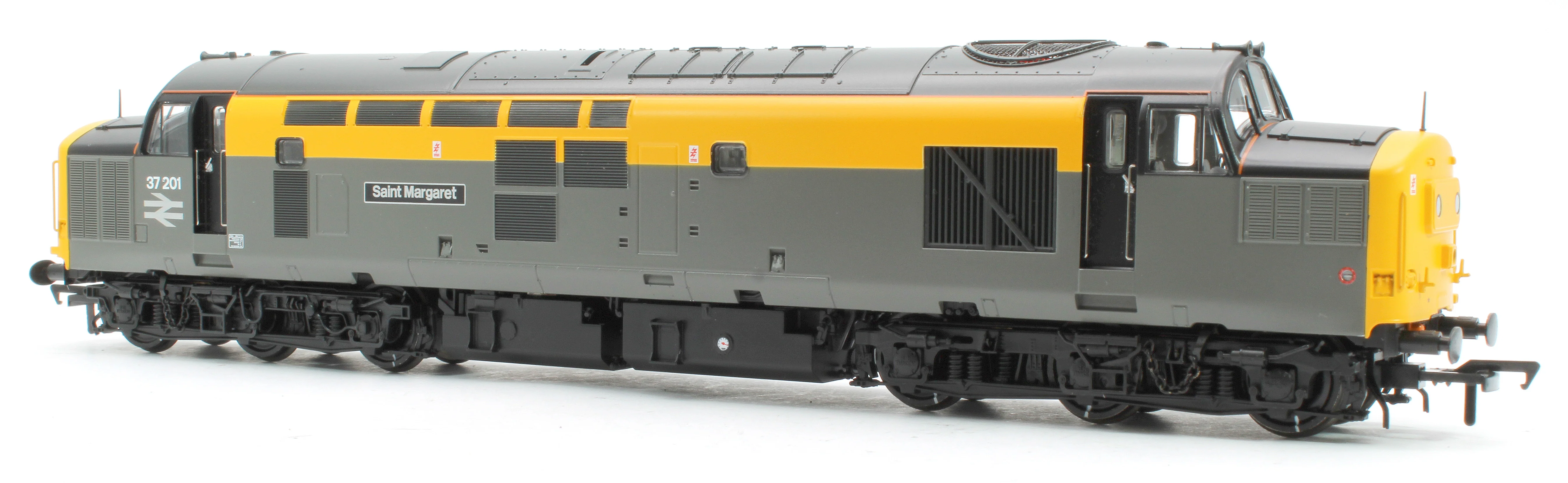 35-308 Class 37/0 Centre Headcode 37201 'St. Margaret' BR Eng. Grey & Yellow Diesel Locomotive - Image 2
