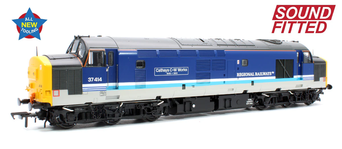 35-338SF Class 37/4 37414 'Cathays C&W Works 1846-1993' BR Regional Railways Diesel Locomotive (DCC Sound)