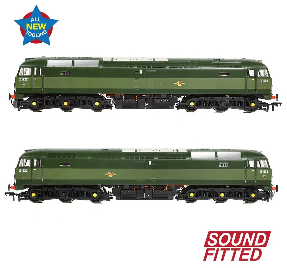 35-410ASF Class 47/0 D1922 BR Two-Tone Green (Small Yellow Panels) Diesel Locomotive - DCC Sound - Image 4