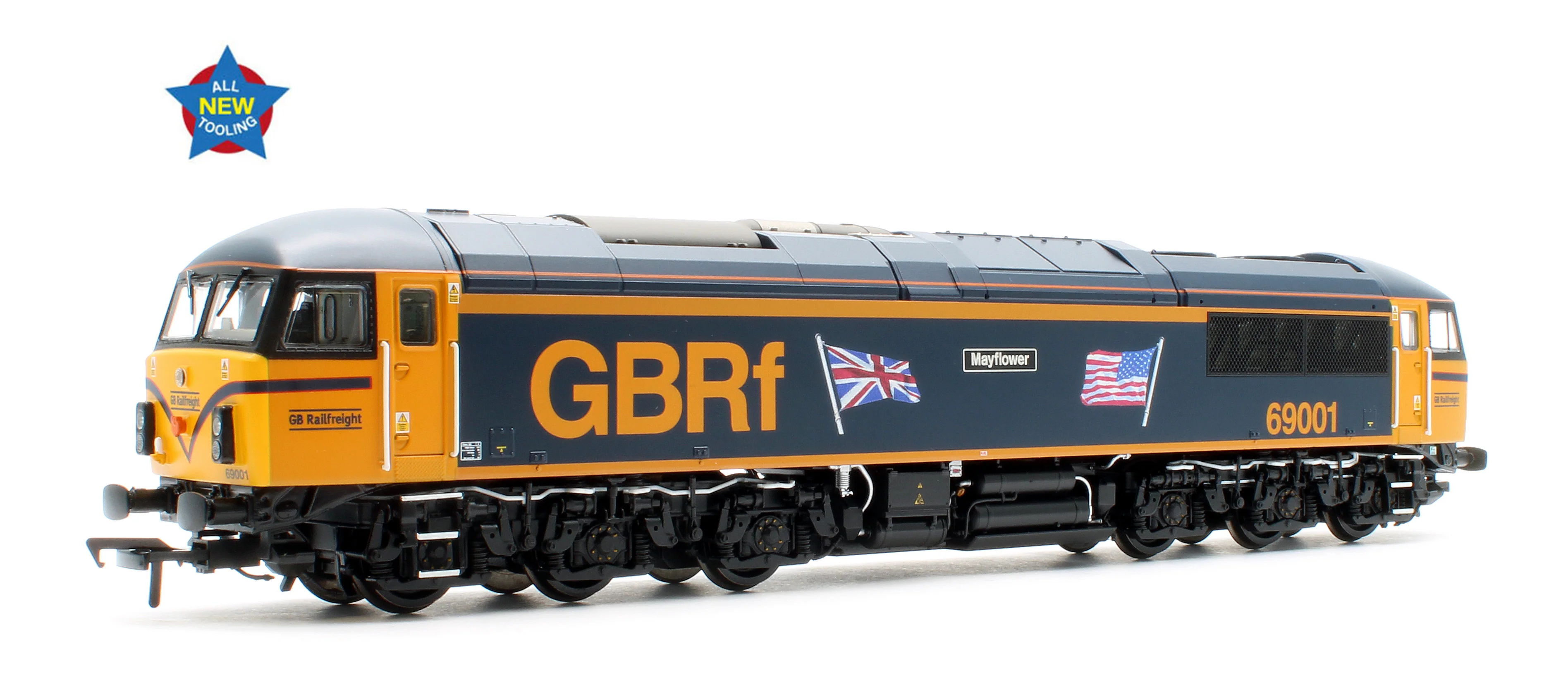 35-776 Class 69 69001 'Mayflower' GBRf (UK & US Flags) Diesel Locomotive