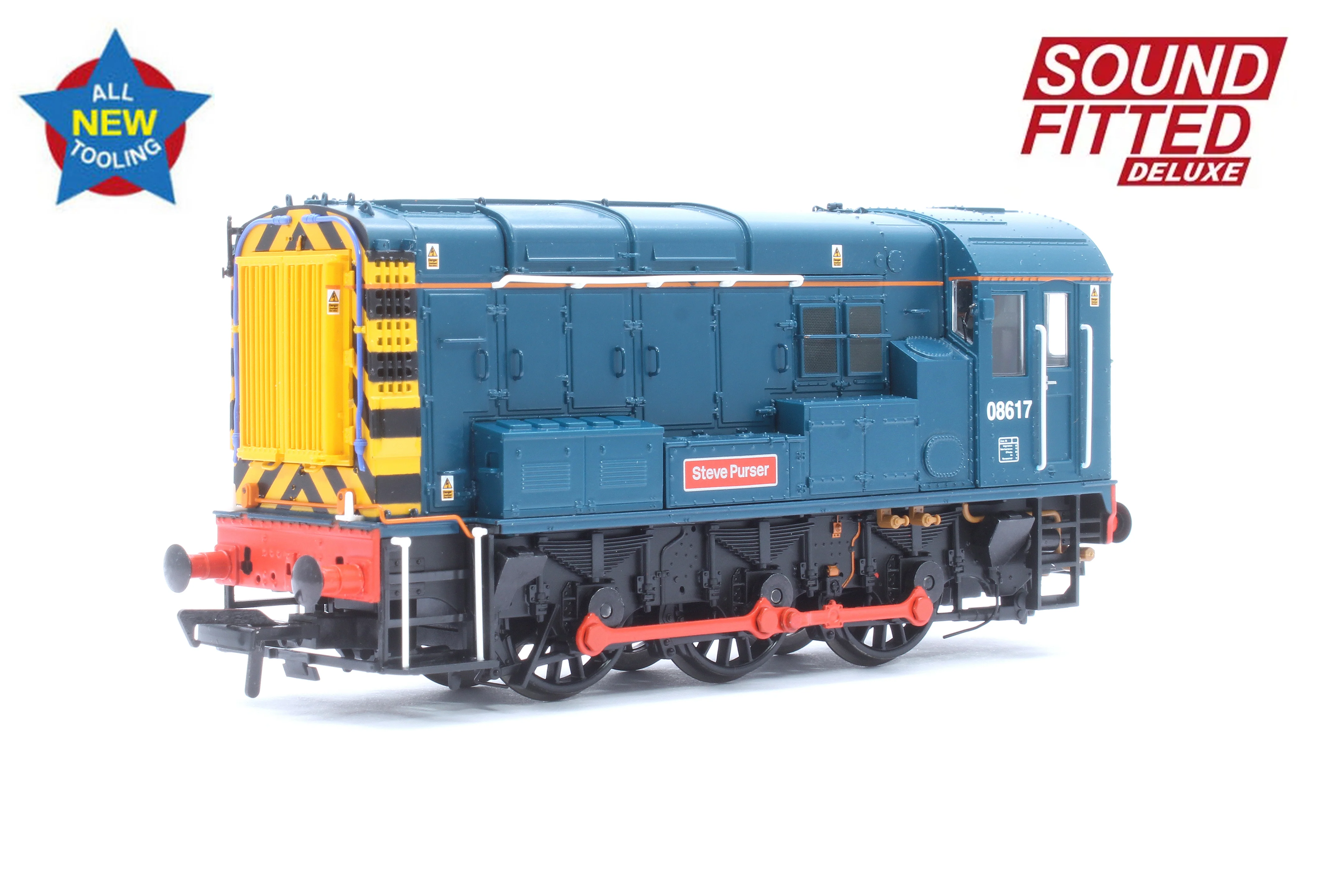 35-915SFX Class 08 08617 'Steve Purser' BR Blue Diesel Locomotive - Deluxe DCC Sound