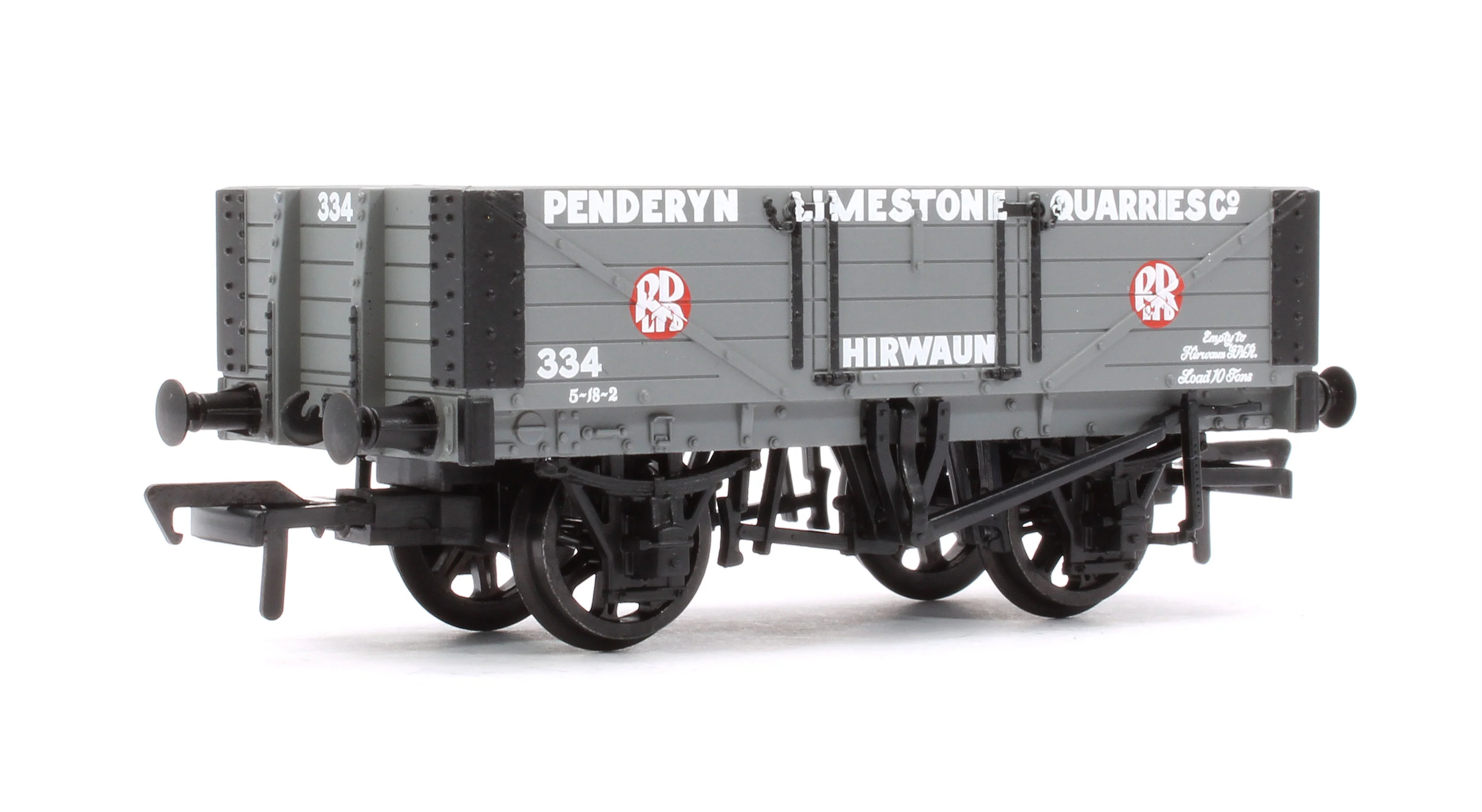 37-027B 5 Plank Wagon Steel Floor 'Penderyn Limestone Quarries Co.' Grey No.334