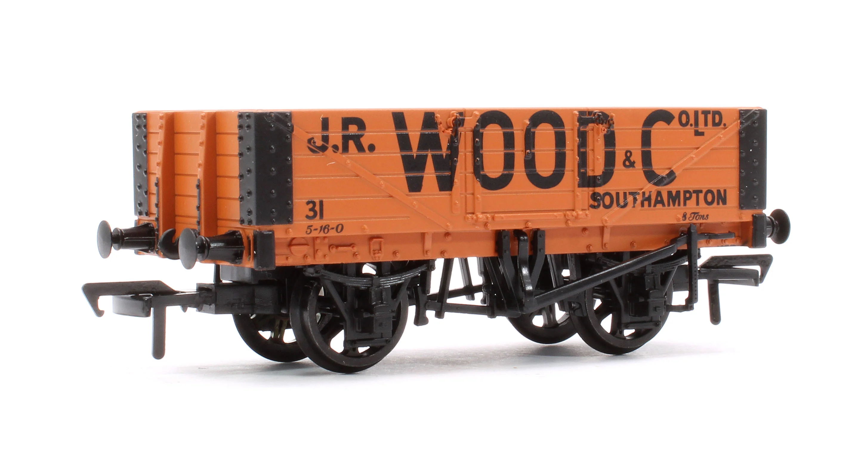 37-053A 5 Plank Wagon Wooden Floor 'J.R. Wood & Co. Ltd.' Orange No.31 - Image 3