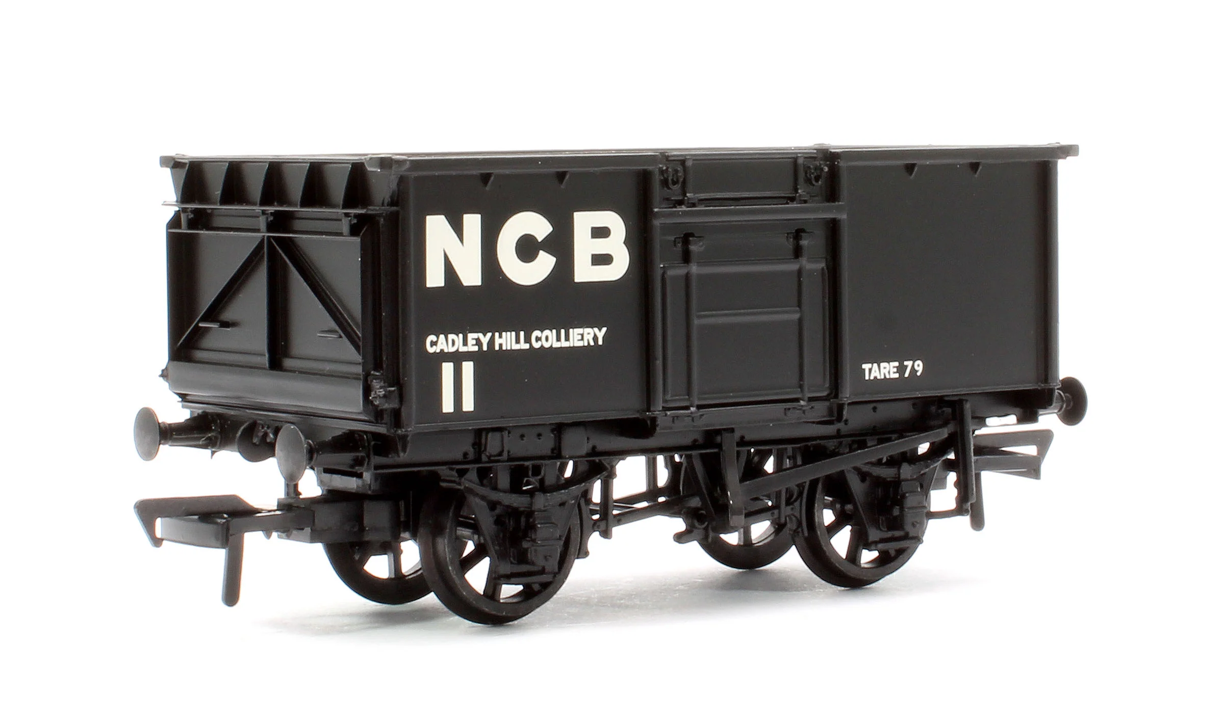 37-229 BR 16T Steel Mineral Wagon Top Flap Doors NCB Grey 11 'Cadley Hill Colliery'