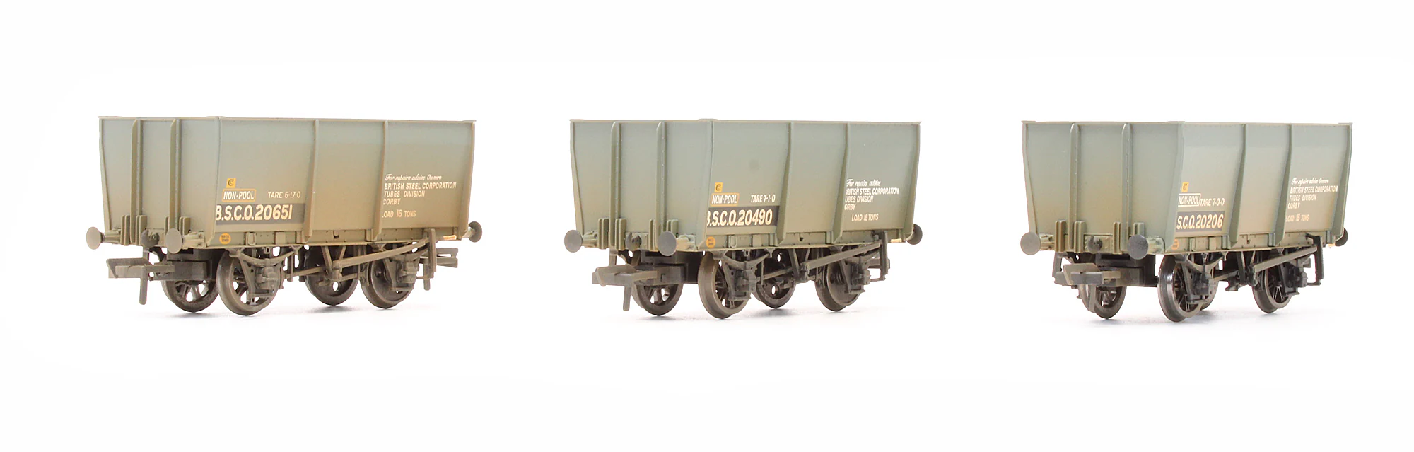 Pre-Owned 37-400Z Set Of 3 Slope Sided Tippler Wagons B.S.C.O. Grey - Weathered - Exclusive Edition