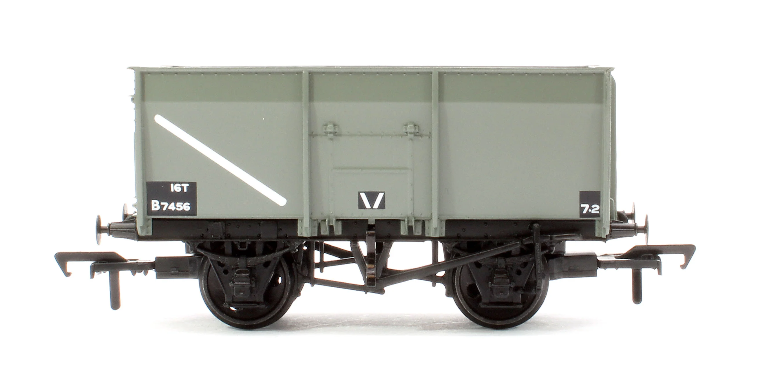 37-450C 16T Steel Slope-Sided Mineral Wagon Rivetted Doors BR Grey B7456 - Image 2