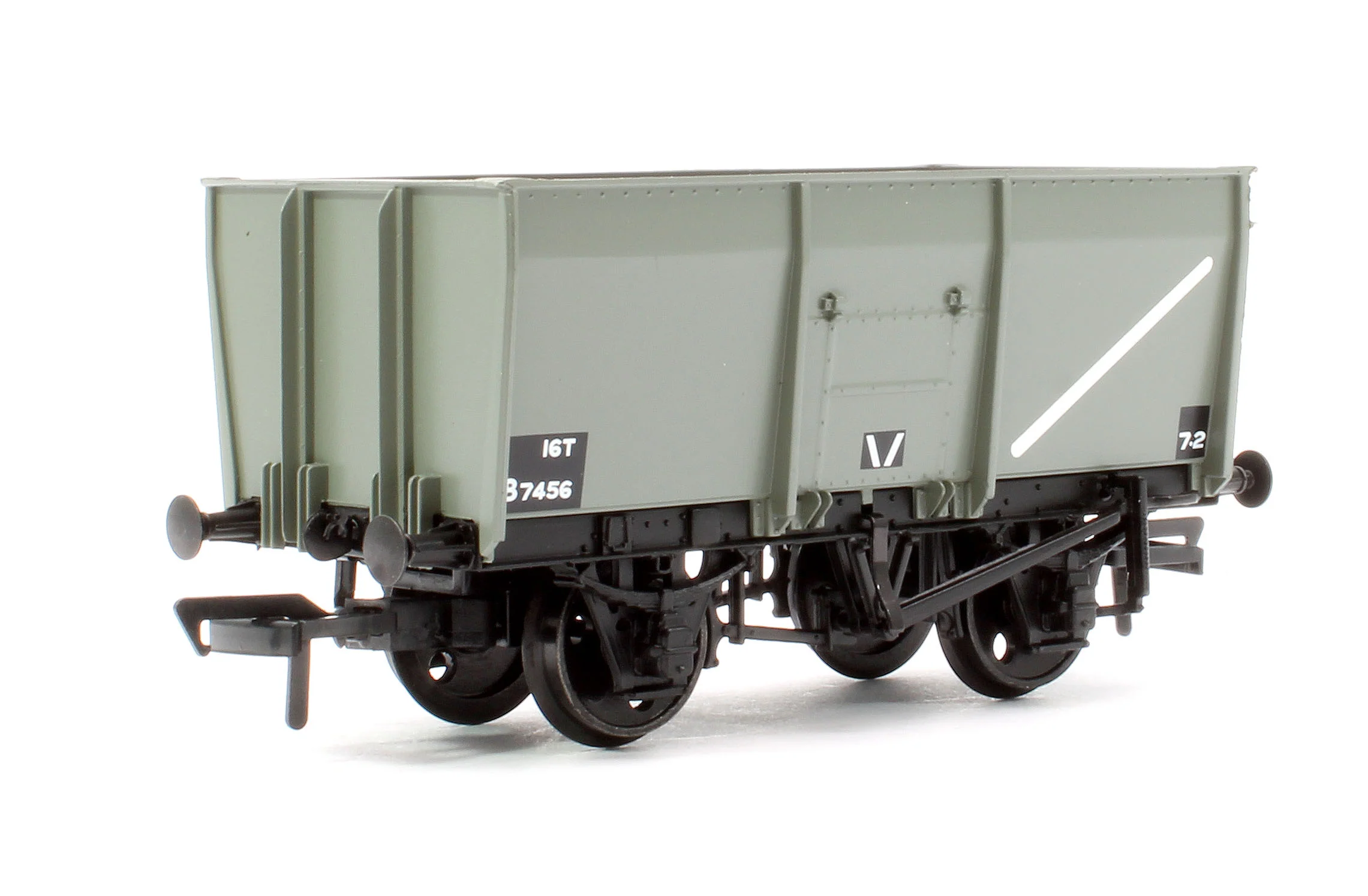 37-450C 16T Steel Slope-Sided Mineral Wagon Rivetted Doors BR Grey B7456 - Image 3