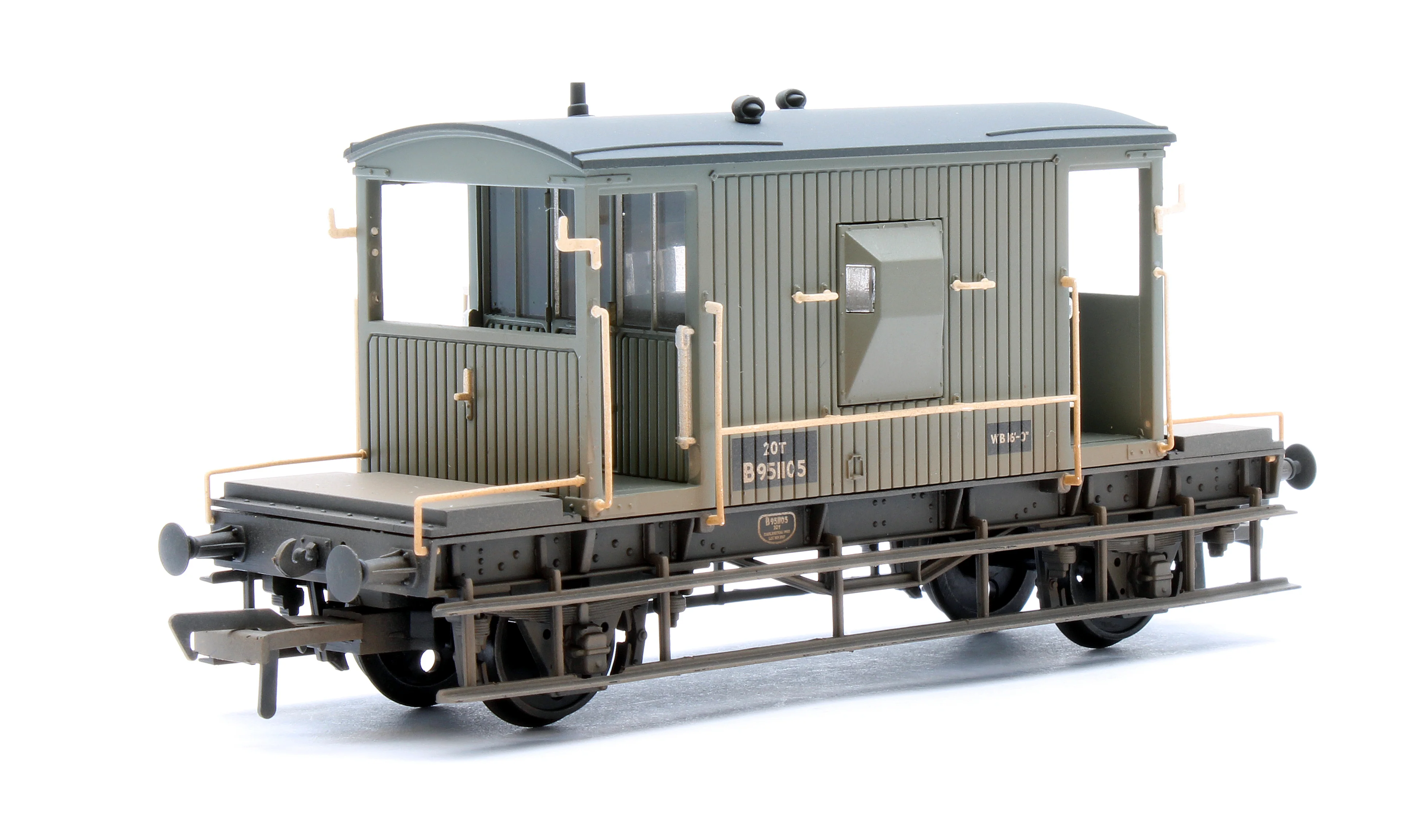 37-528F BR 20T Brake Van BR Grey (Early) B951105 - Weathered - Image 2