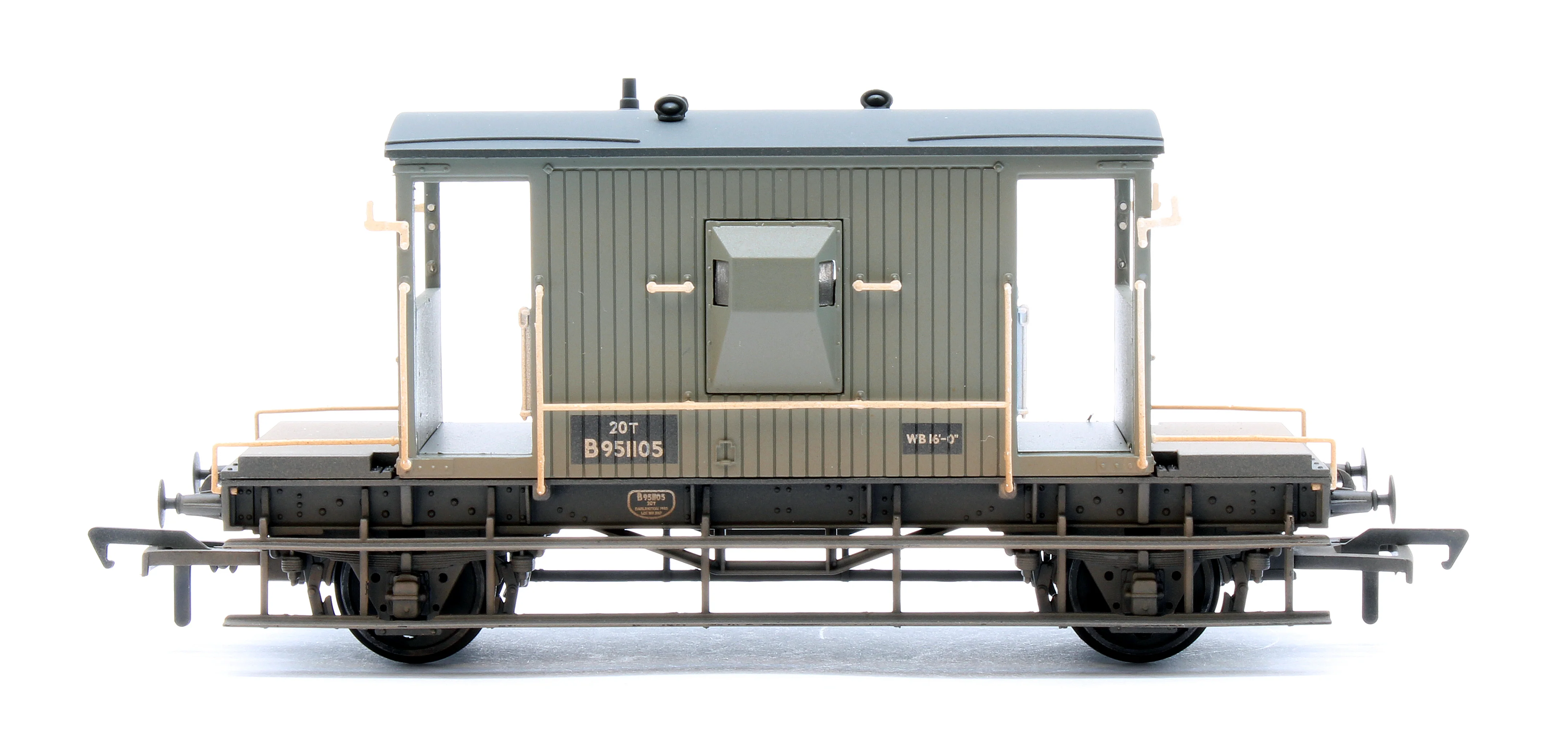 37-528F BR 20T Brake Van BR Grey (Early) B951105 - Weathered - Image 3