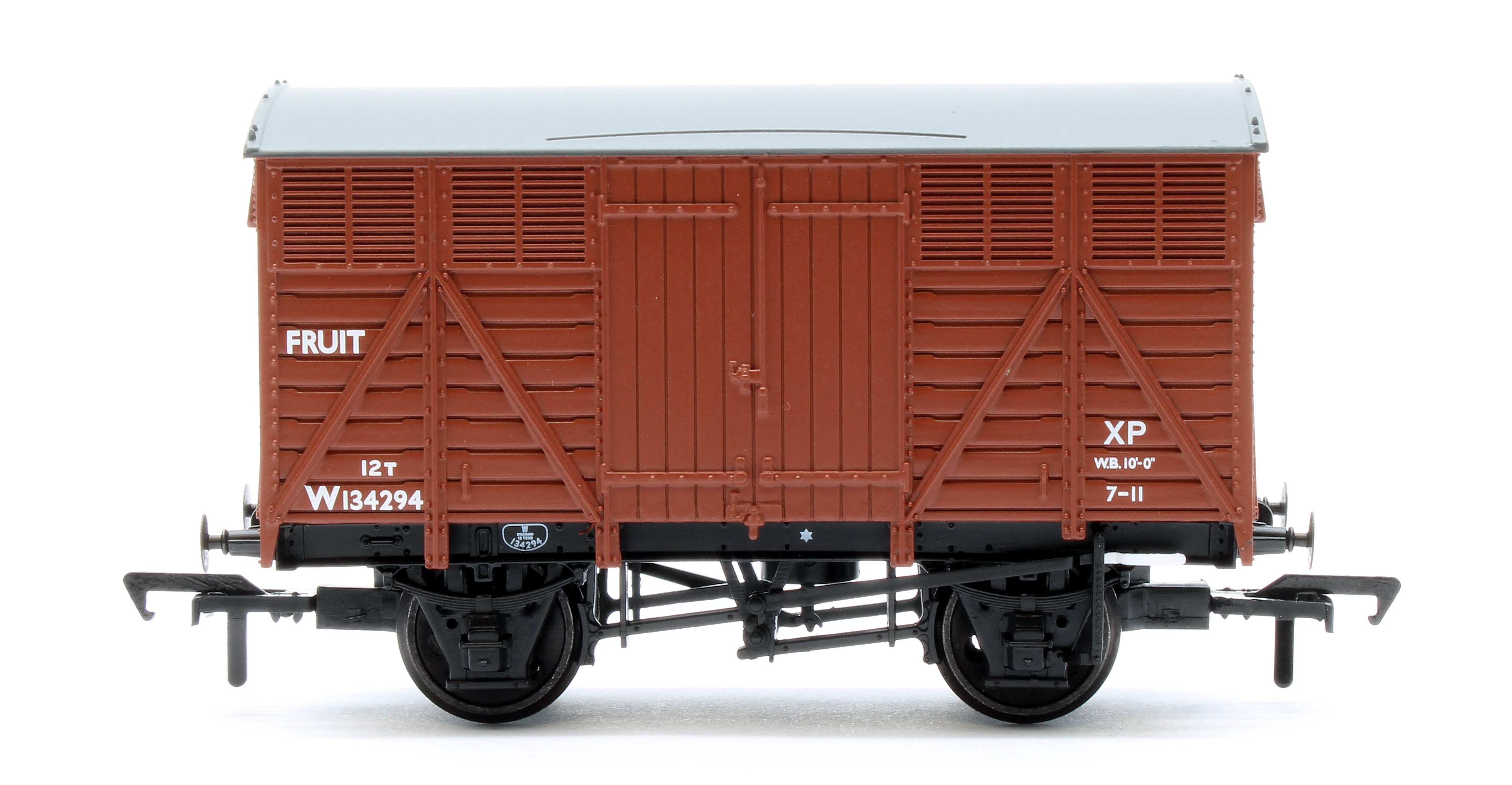 37-754E GWR 12 Ton Fruit Van BR Bauxite (Early) W134294 - Image 3