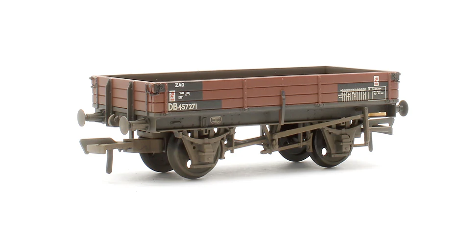 37-943A 3 Plank Wagon BR Departmental Bauxite (TOPS) No.DB457271 - Weathered - Image 2