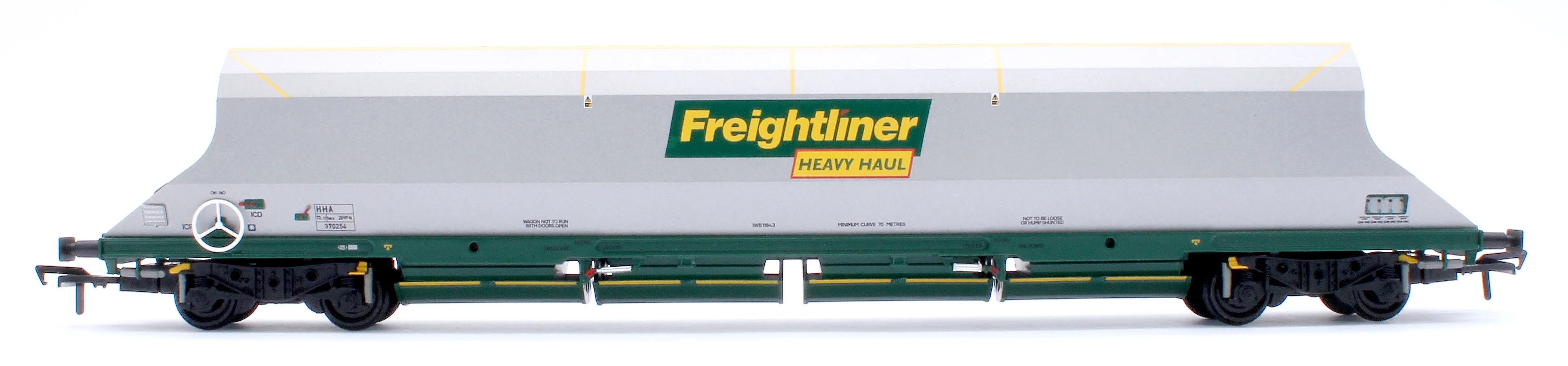 38-030C HHA Bogie Hopper Freightliner 'Heavy Haul' Silver & Green No.370254 - Image 2