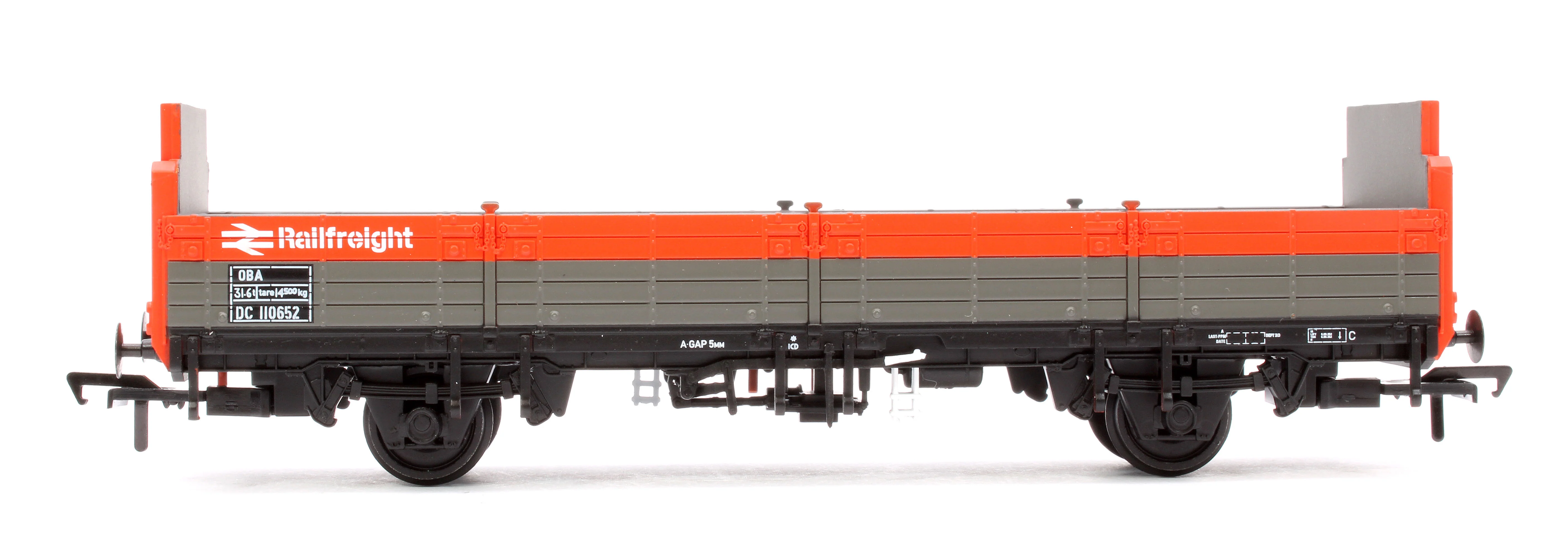38-041D BR OBA Open Wagon High Ends BR Railfreight Red & Grey No.DC110652 - Image 2