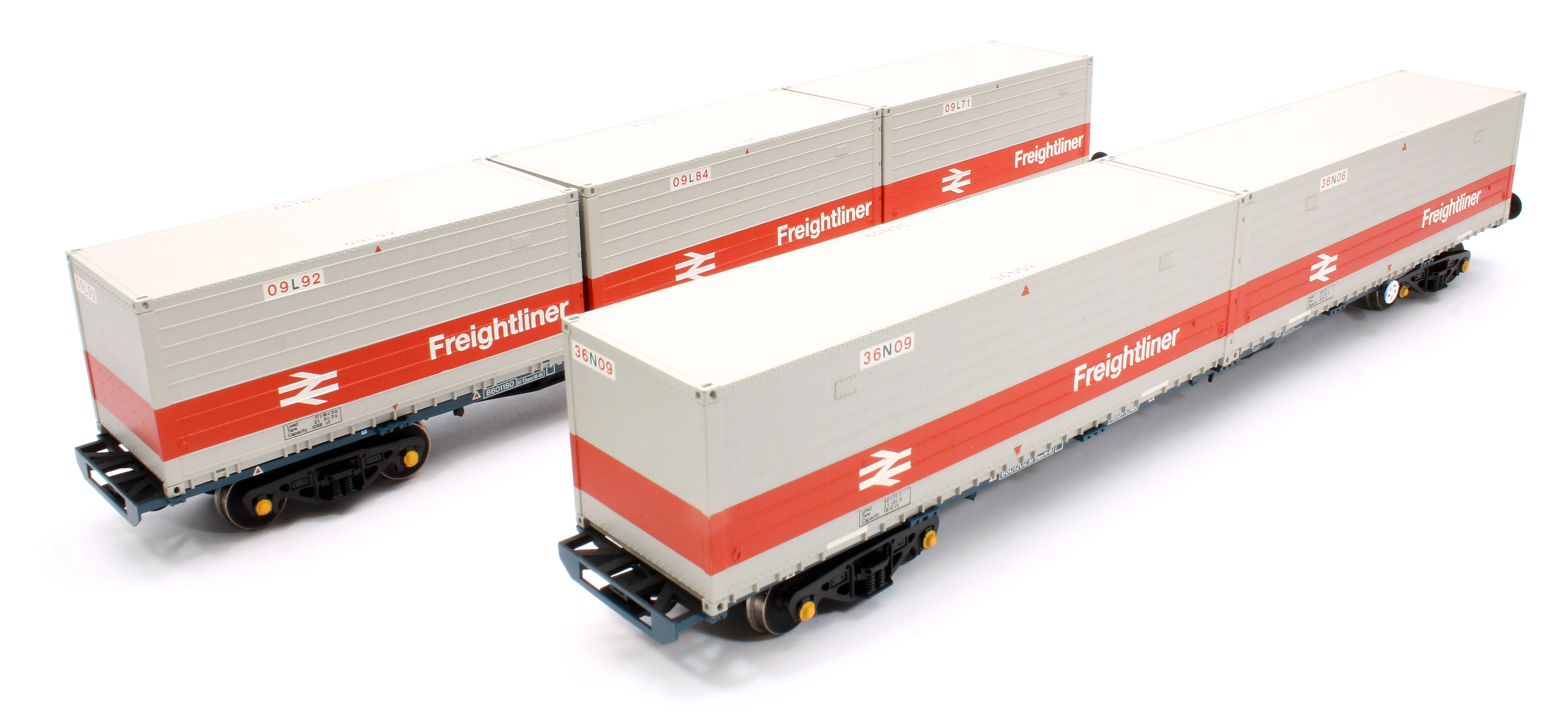 38-625A BR FGA Outer Flats 2-Pack BR Blue No.B601180 & B601202 & 5 x Type L/N Freightliner Containers