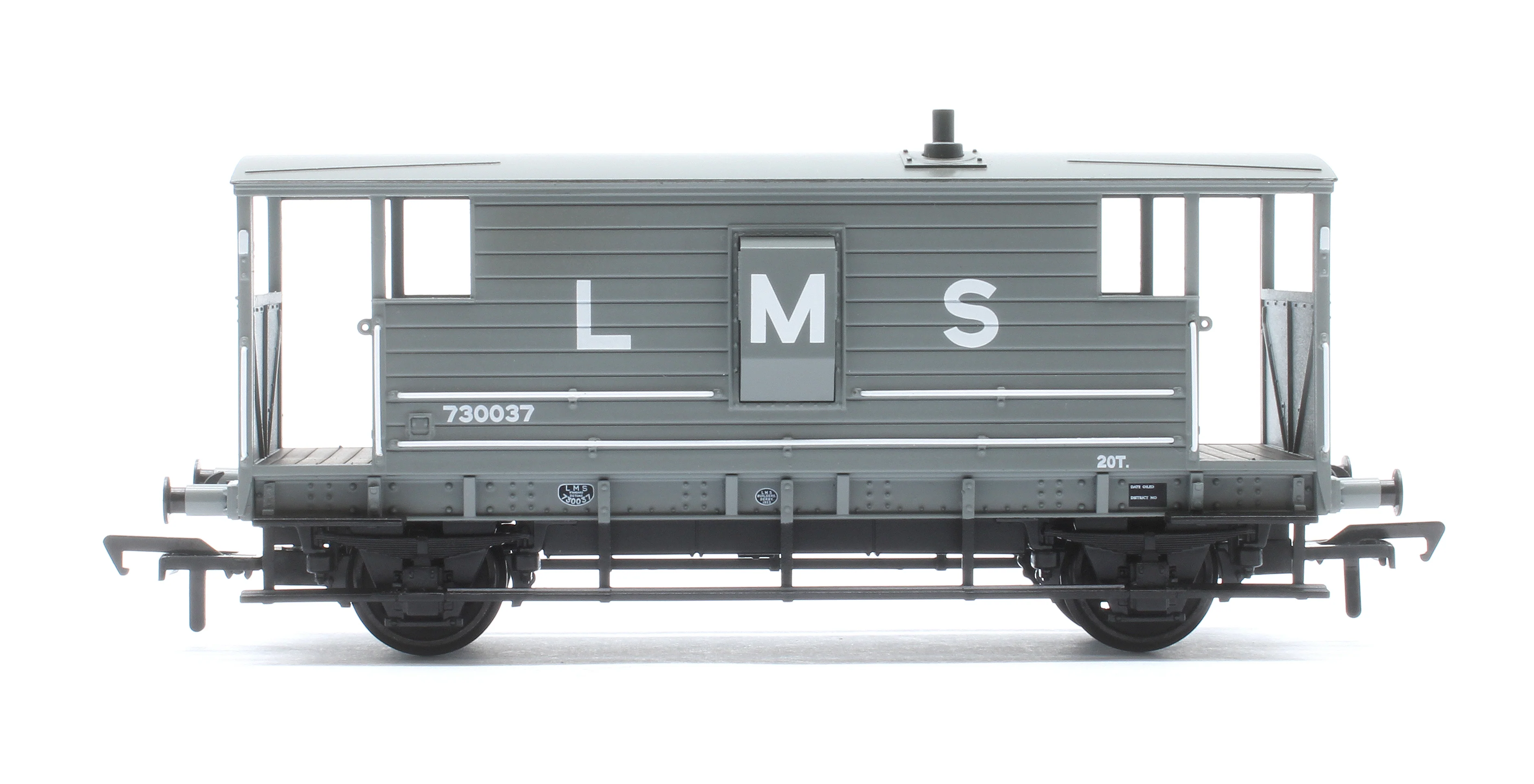 38-975 LMS 20T Brake Van LMS (L M S) Grey No. 730037 - Image 2