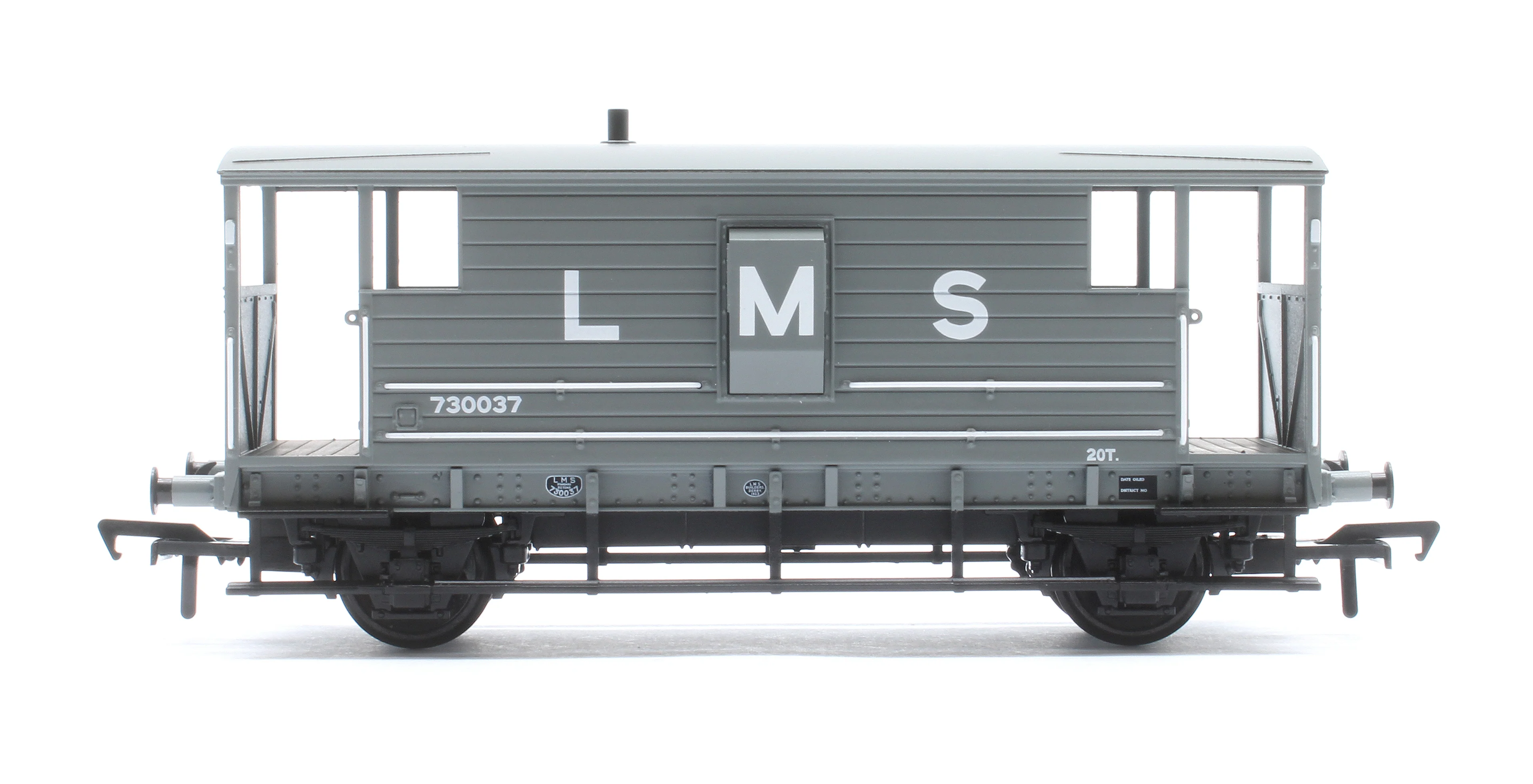 38-975 LMS 20T Brake Van LMS (L M S) Grey No. 730037 - Image 4