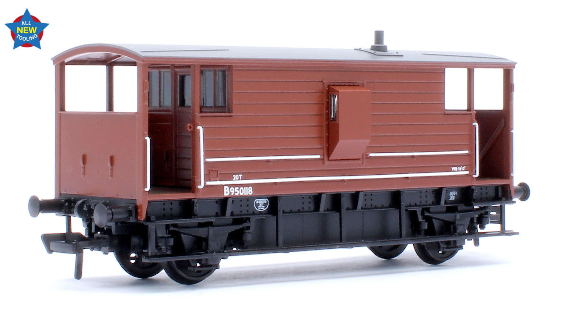 38-977 LMS 20T Brake Van BR Bauxite (Early) No. B950118