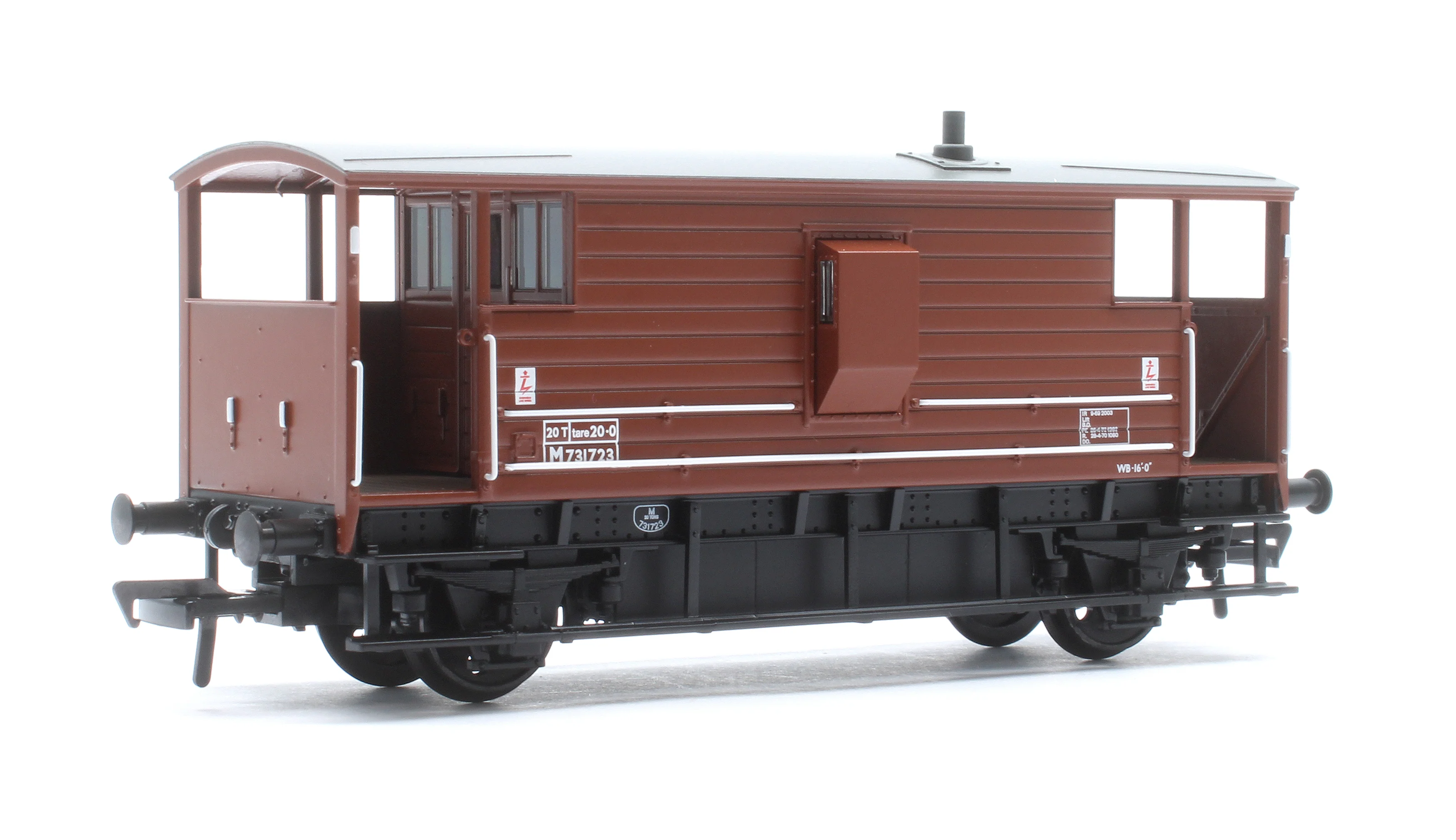 38-978 LMS 20T Brake Van BR Bauxite (Late) No. M731723 - Image 3