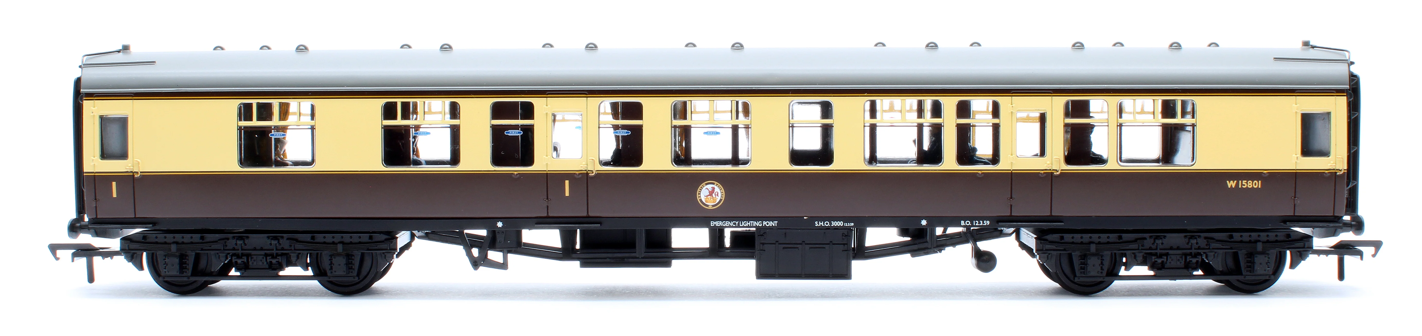 39-129DPF BR Mk1 CK Composite Corridor BR (WR) Chocolate & Cream W15801 - Fitted Passengers - Image 3
